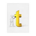 Gold Letter T Character toddler blanket | Personalized initial decor