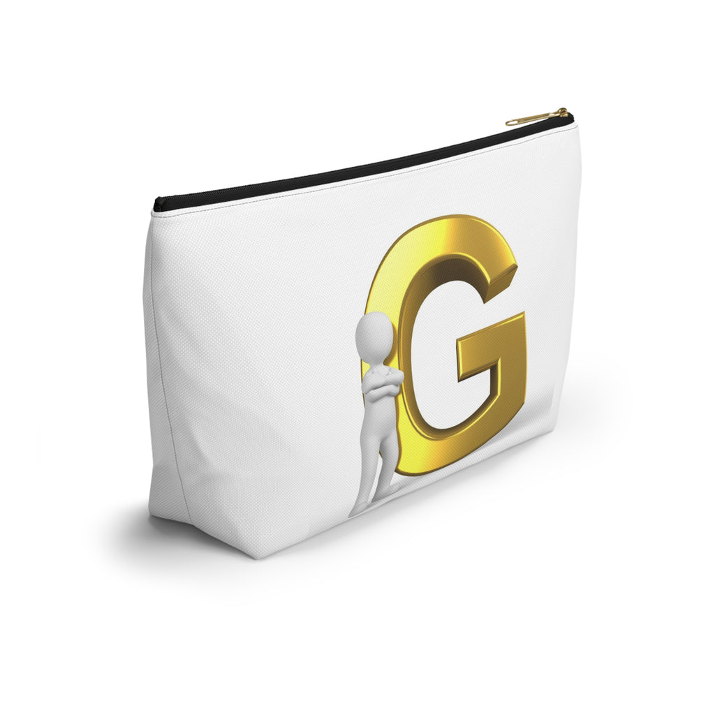 Gold Letter G Monogram Accessory Pouch | Initial Makeup Bag