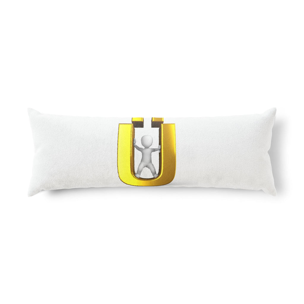 Gold Letter Ü with Figure Body Pillow | Lucky Charm