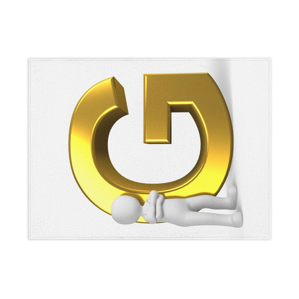 Gold Letter G with 3D Character Toddler Blanket | Monogram Initial Throw