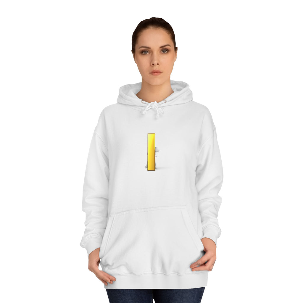 Gold Letter i Character Hoodie | Minimalist 3D Column Illustration