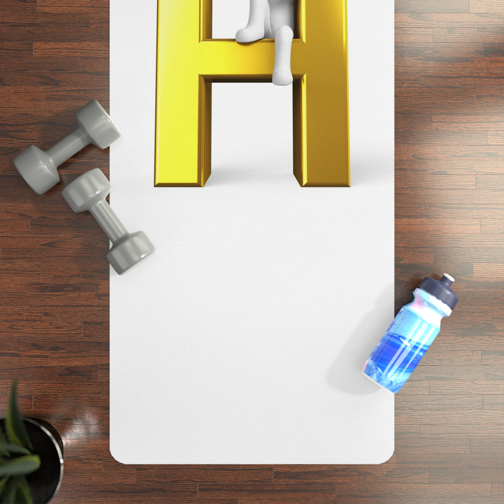 3D Gold Letter H with Climber Yoga Mat | Rubber Yoga Mat