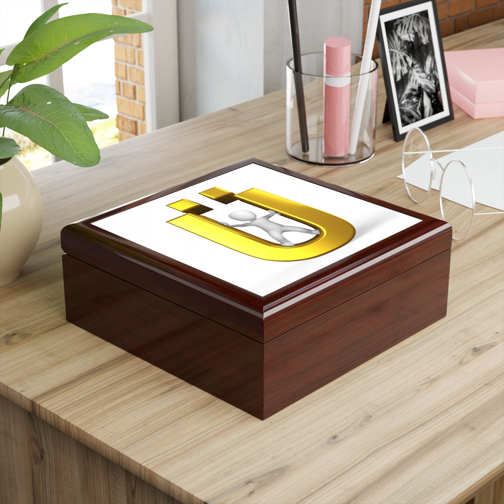 Gold Letter Ü Initial Jewelry Box | Monogram Case