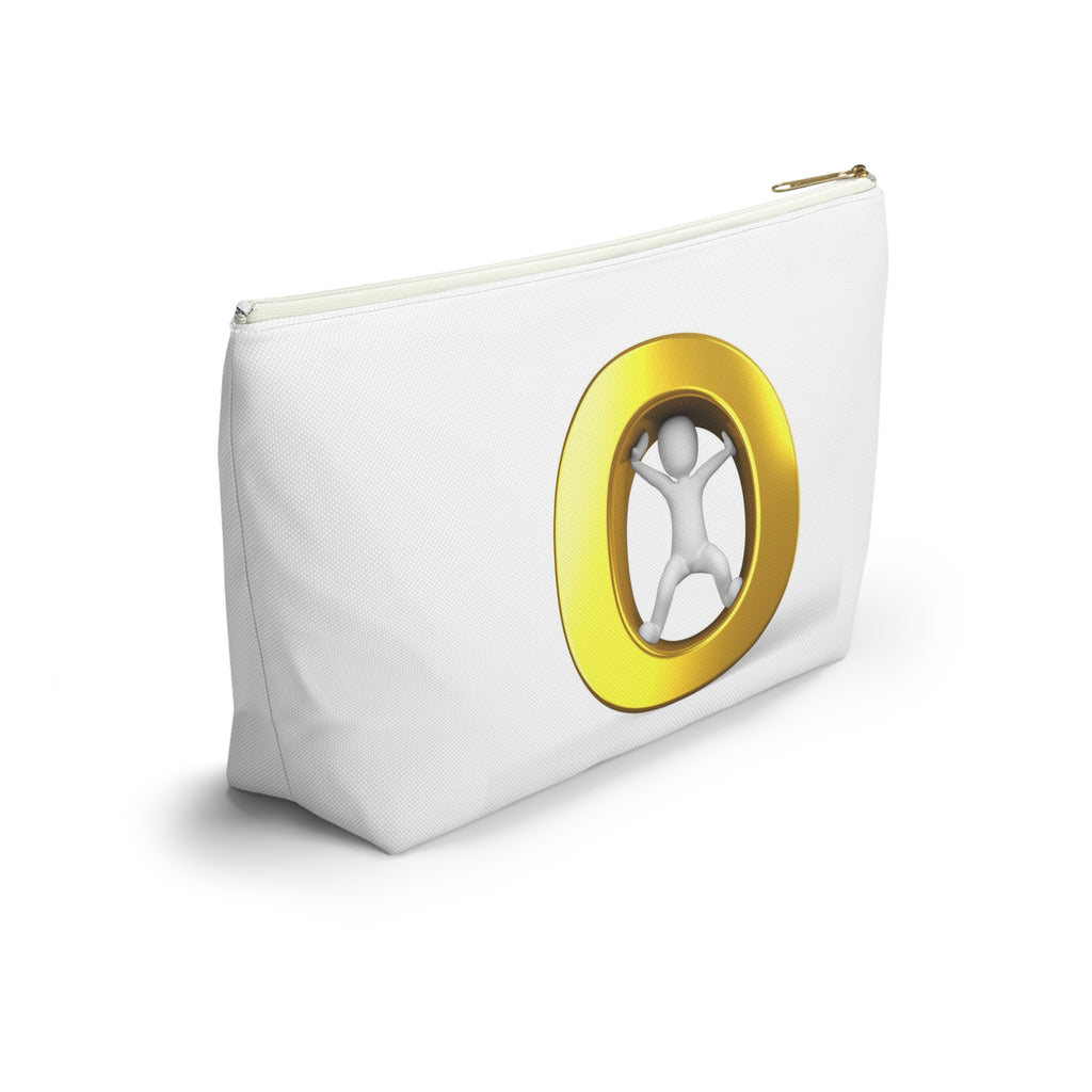 Gold Letter O Figure Accessory Pouch | T-Bottom Makeup Bag