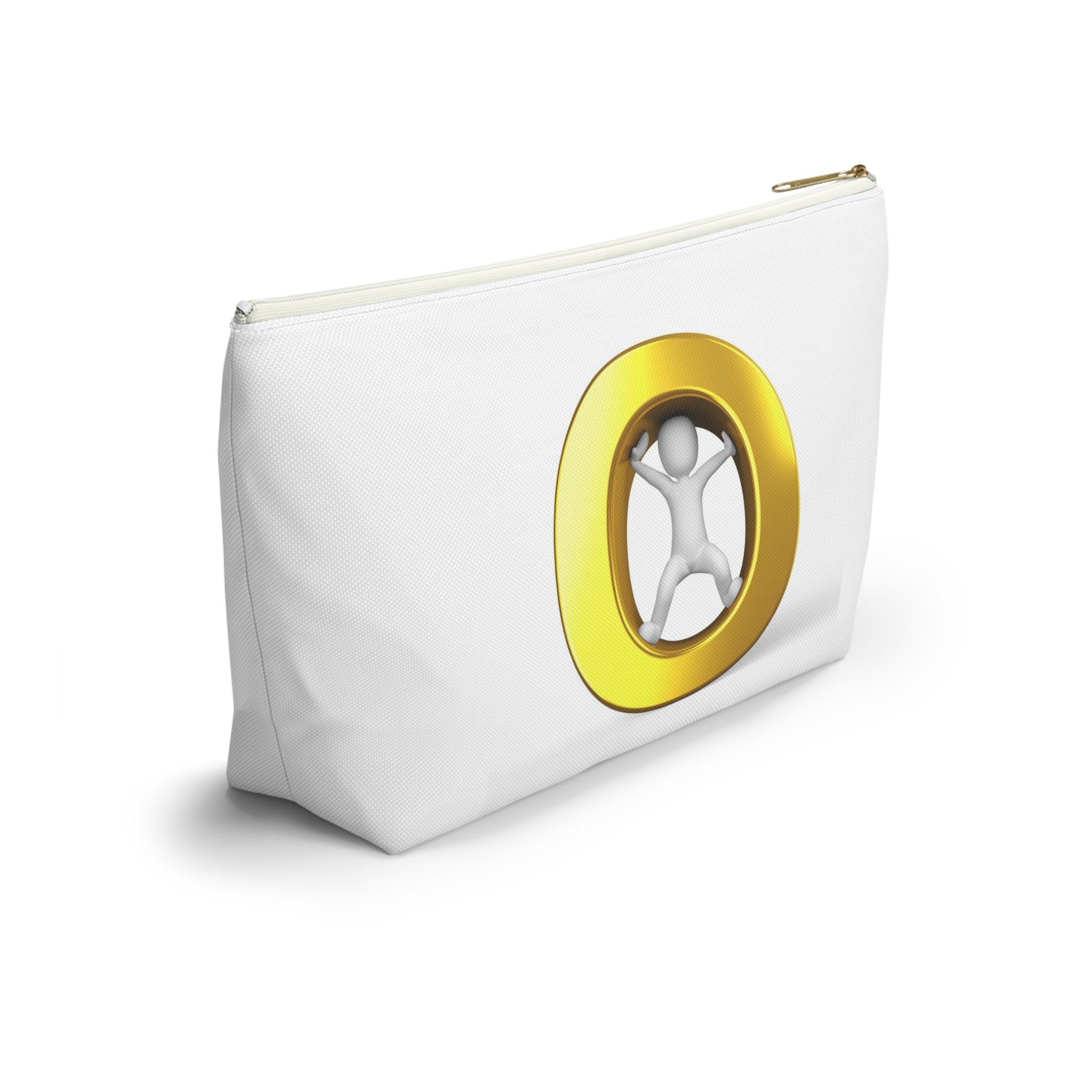 Gold Letter O Figure Accessory Pouch | T-Bottom Makeup Bag