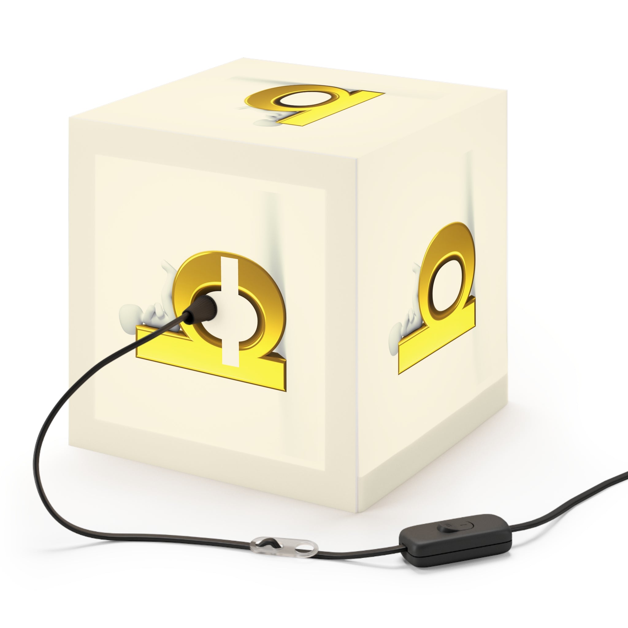 Gold Letter B Light Cube Lamp | Alphabet Nursery Night Light