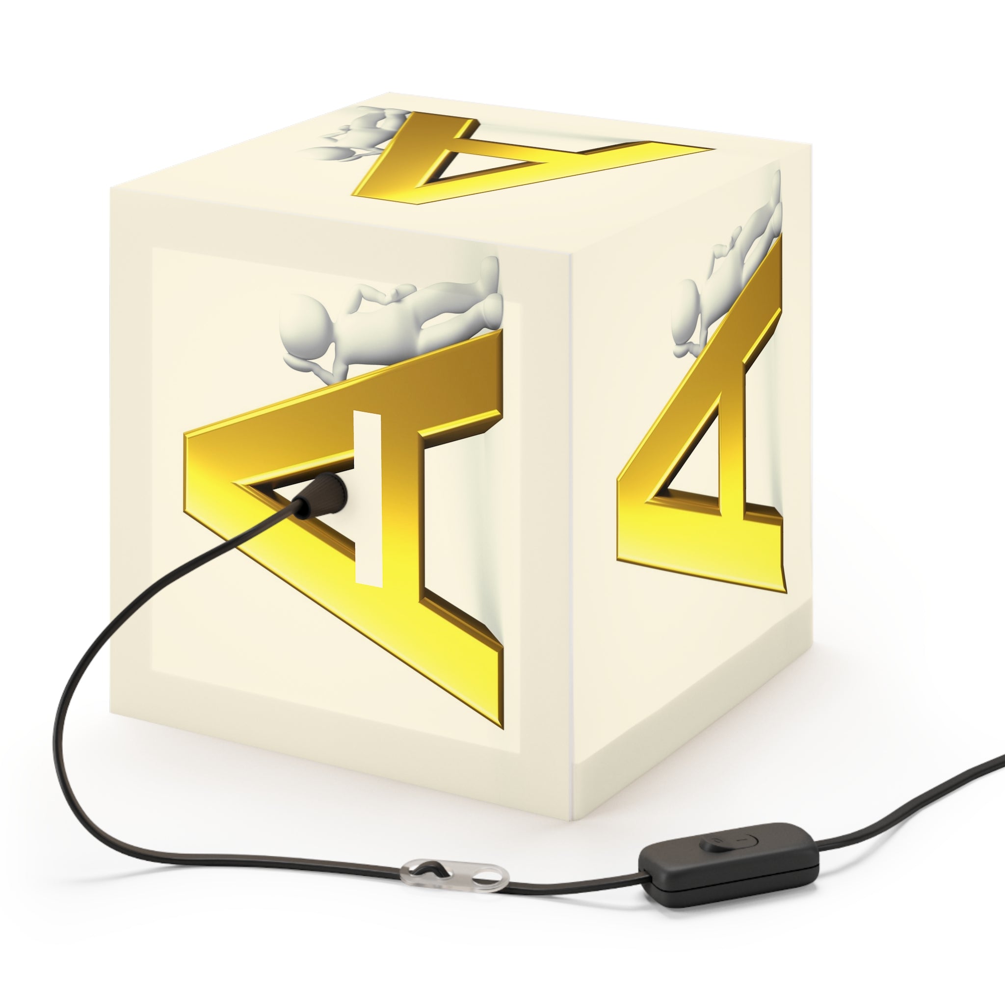 Gold Letter A Cube Light Lamp | Alphabet Initial Nursery Decor