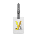 Yellow Letter Y with Figure Luggage Tag | Rectangle Polyester