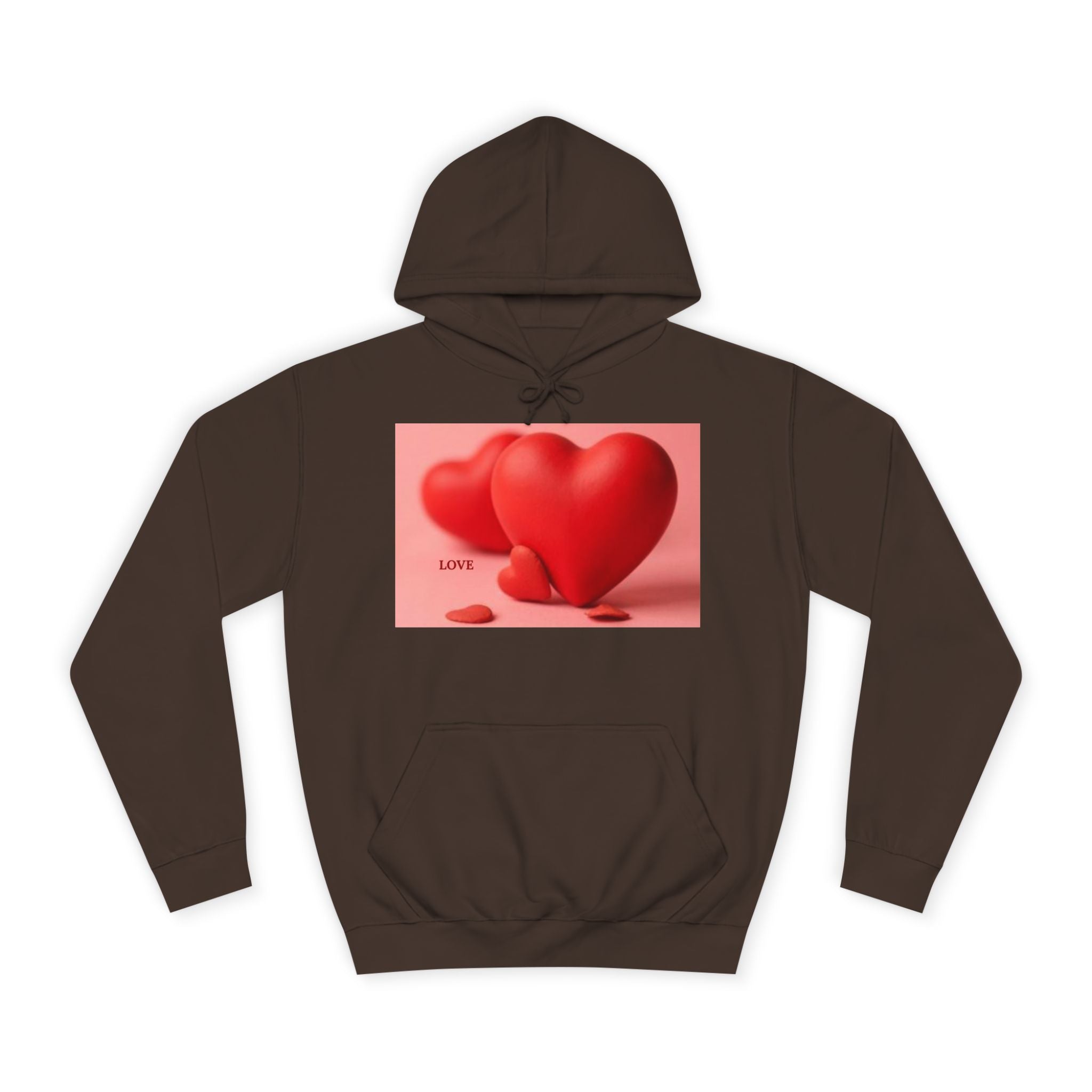 Sweat à capuche illustré avec un cœur mignon en 3D | Pull graphique amour