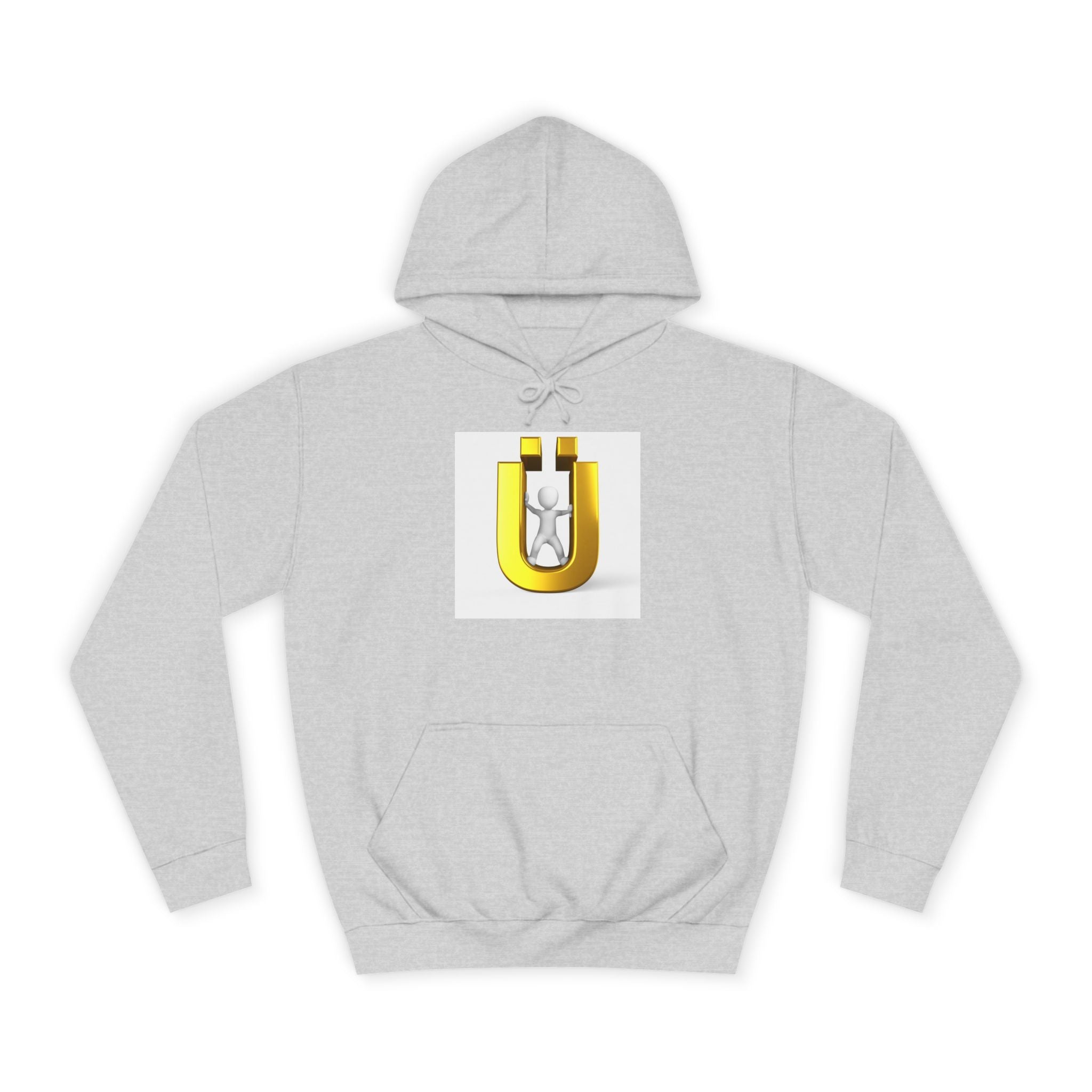 Sweat à capuche avec logo lettre Ü doré | Sweat-shirt initial U de la personne 3D