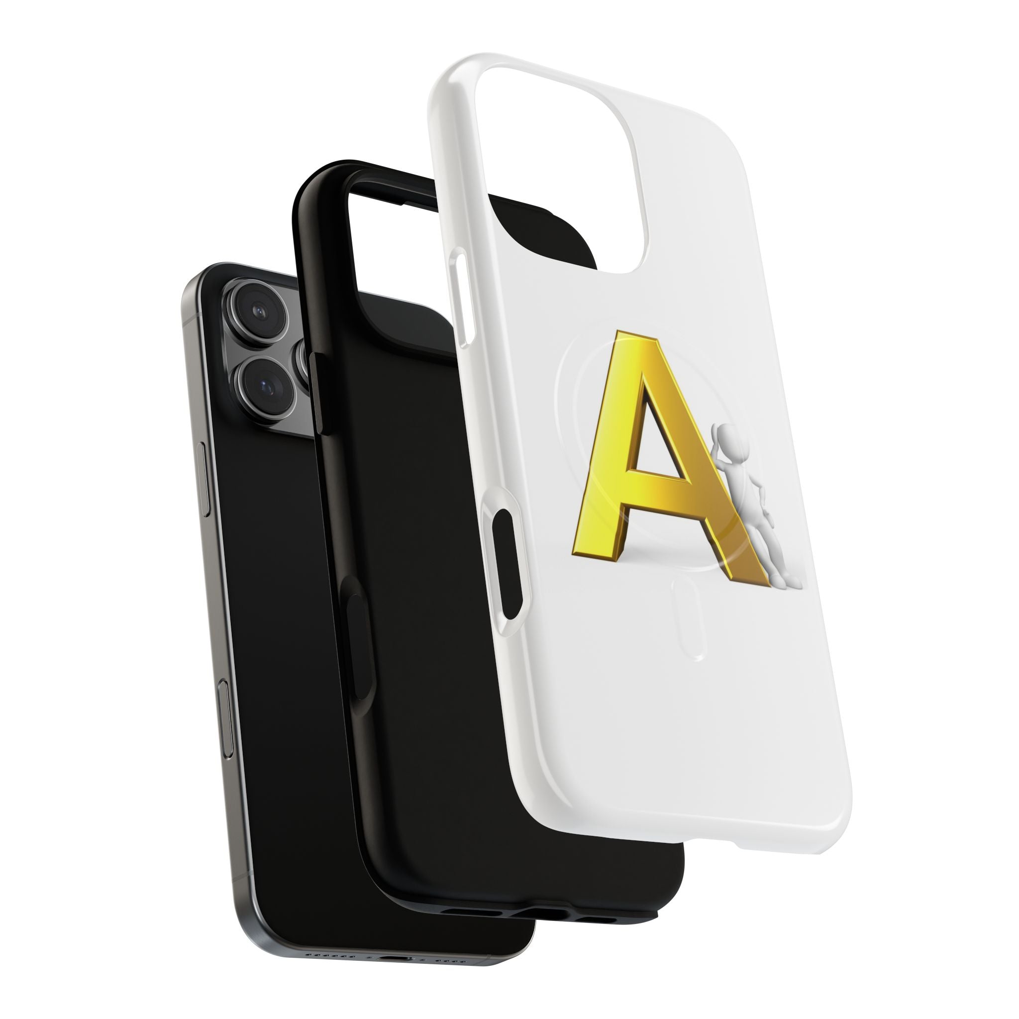 Gold Letter A Phone Case | Tough Magnetic Case, Initial Monogram