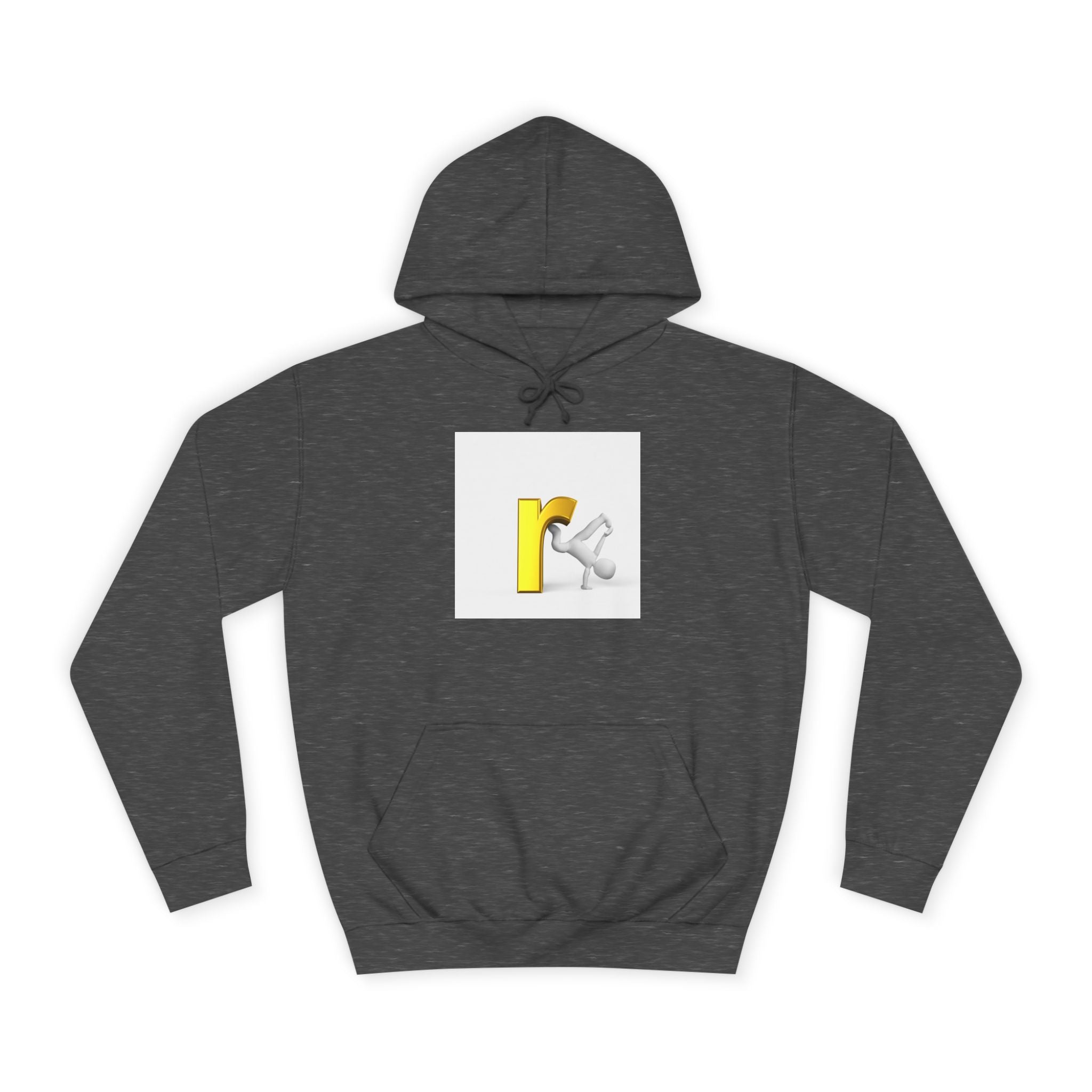 Yellow Letter R Character Hoodie | Playful Typographic Design