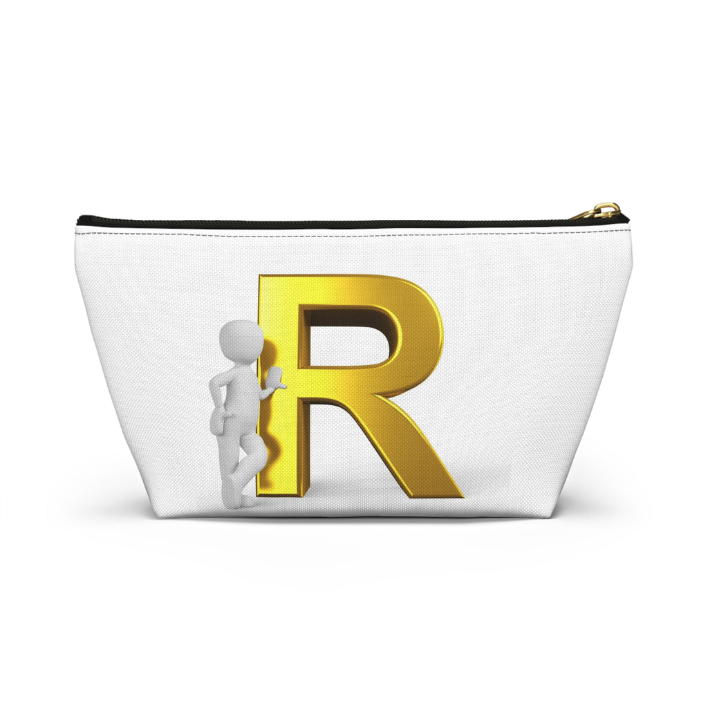 Gold Letter R Initial Accessory Pouch
