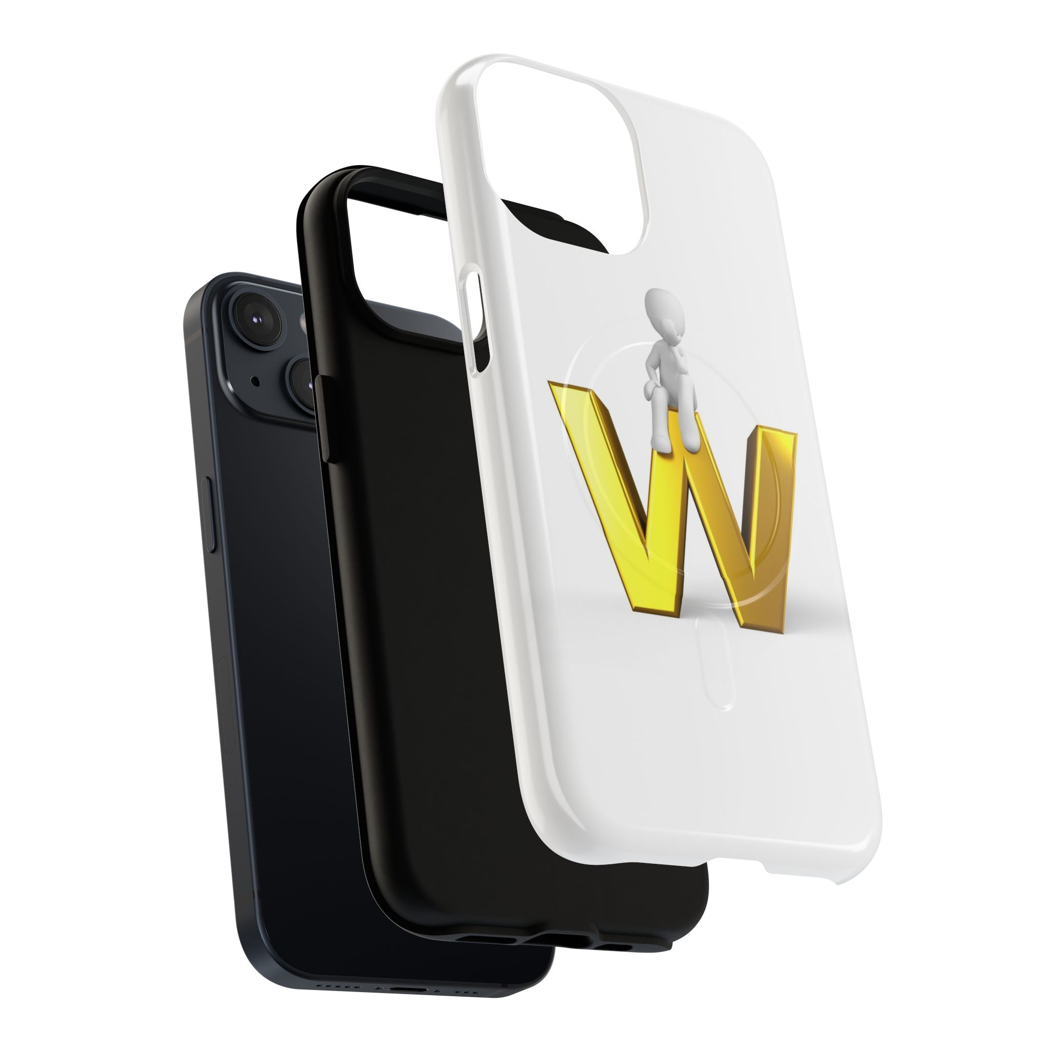 3D Stick Figure on Gold W Phone Case | Tough Magnetic Case