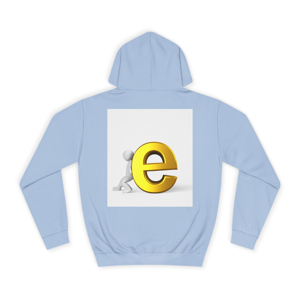 3D Gold Letter E Hoodie | Minimal Alphabet Monogram | Initial Sweatshirt