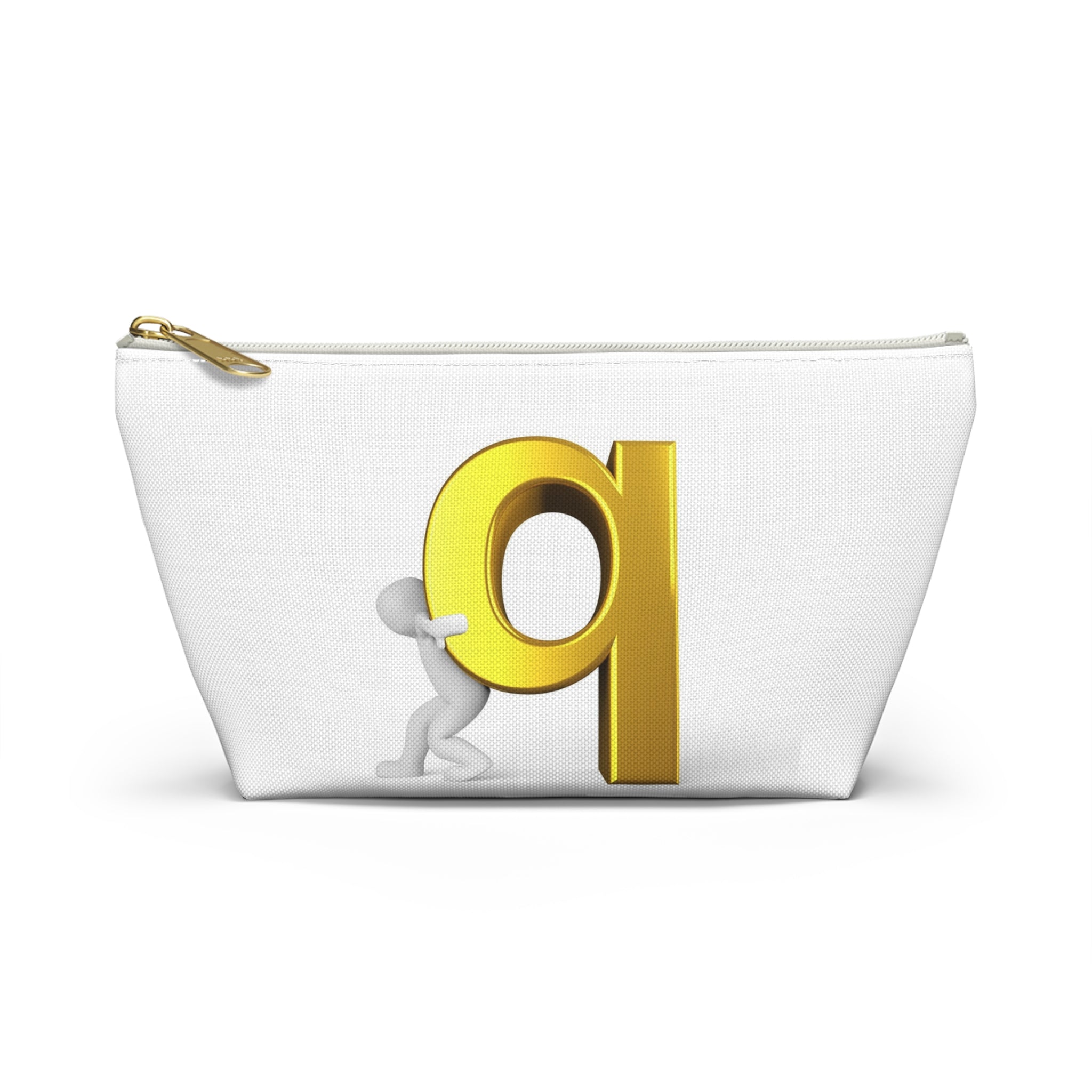 Gold Letter Q Monogram Accessory Pouch | T-Bottom Makeup Bag