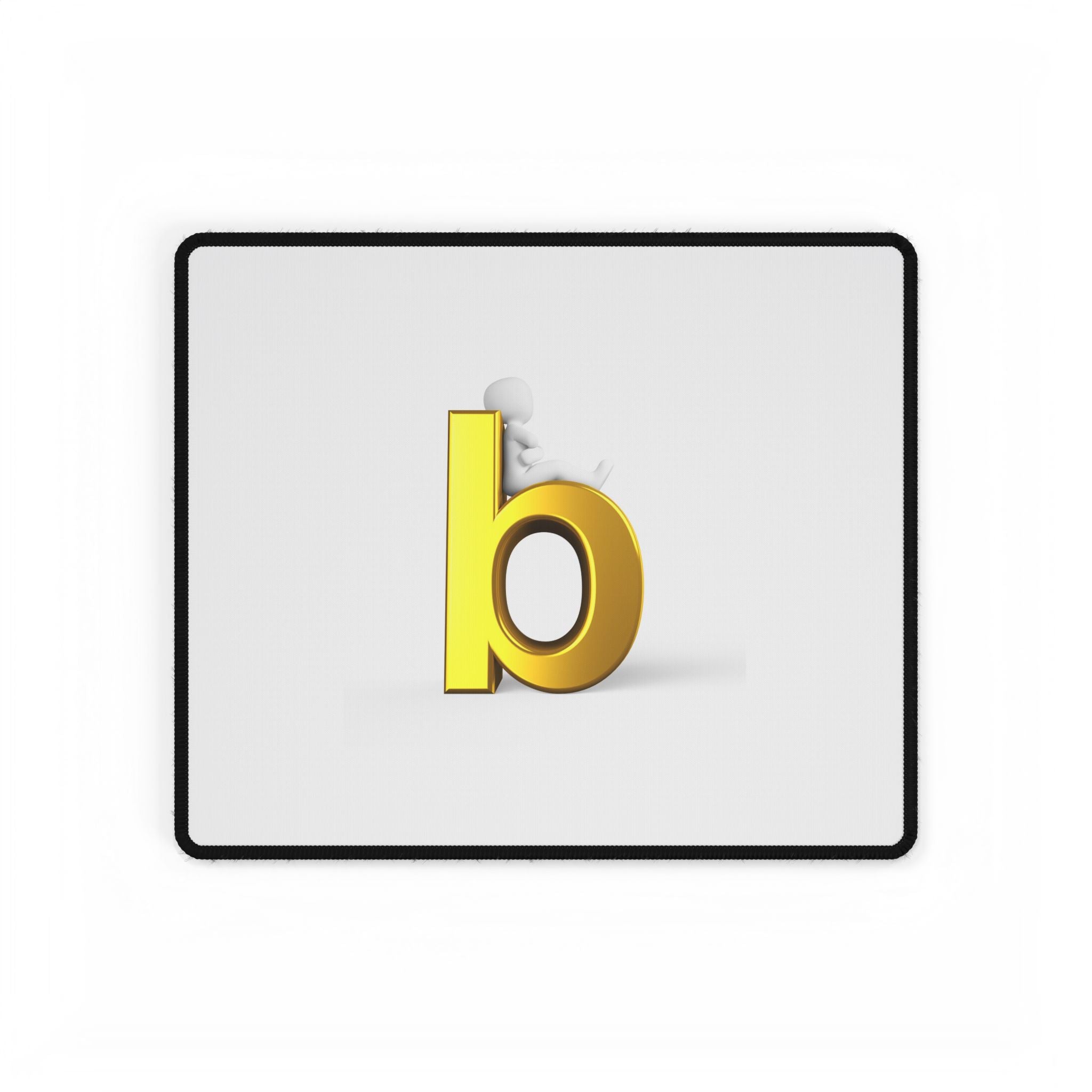 Gold Letter B desk mat | Minimal Monogram mousepad desk mat