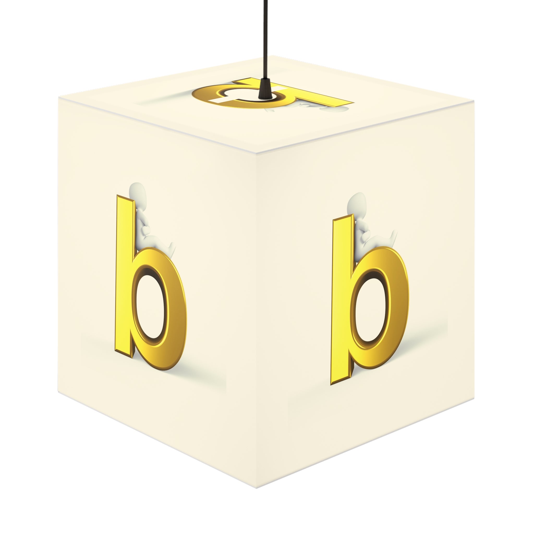 Gold Letter B Light Cube Lamp | Alphabet Nursery Night Light