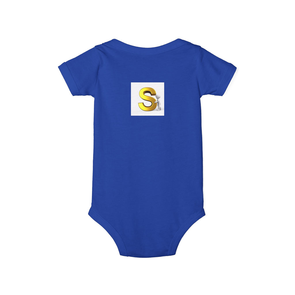 Gold Letter S Monogram Infant One Piece | Baby Bodysuit with Initial