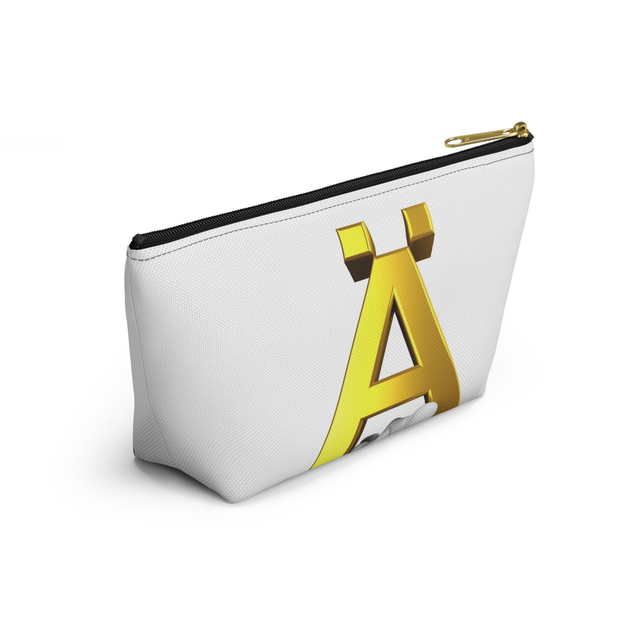 Gold Letter Ä Accessory Pouch | Monogram Initial Cosmetic Bag