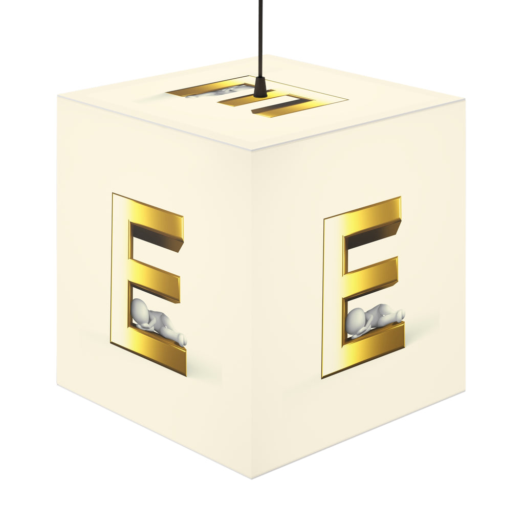 Gold Letter E Cube Lamp | Light Cube Lamp