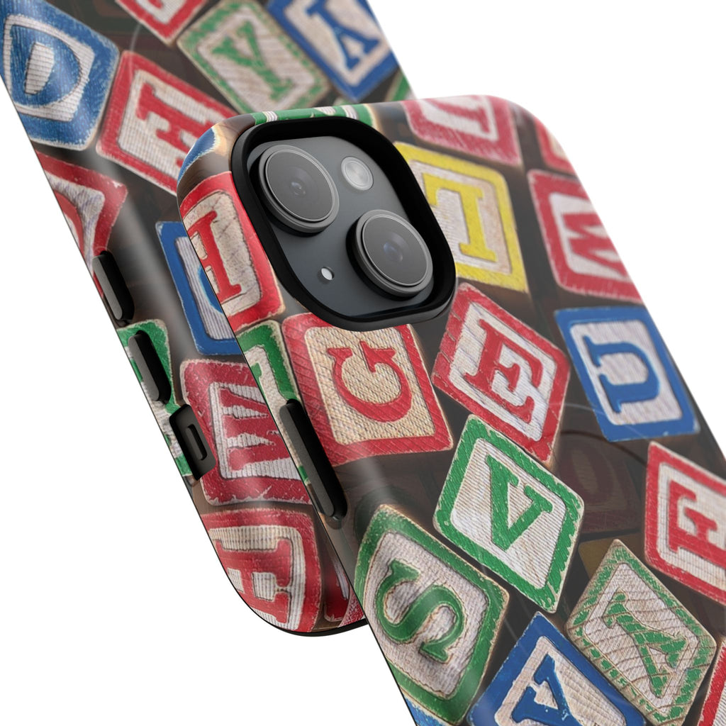 Vintage Alphabet Blocks Phone Case | Tough Magnetic Case