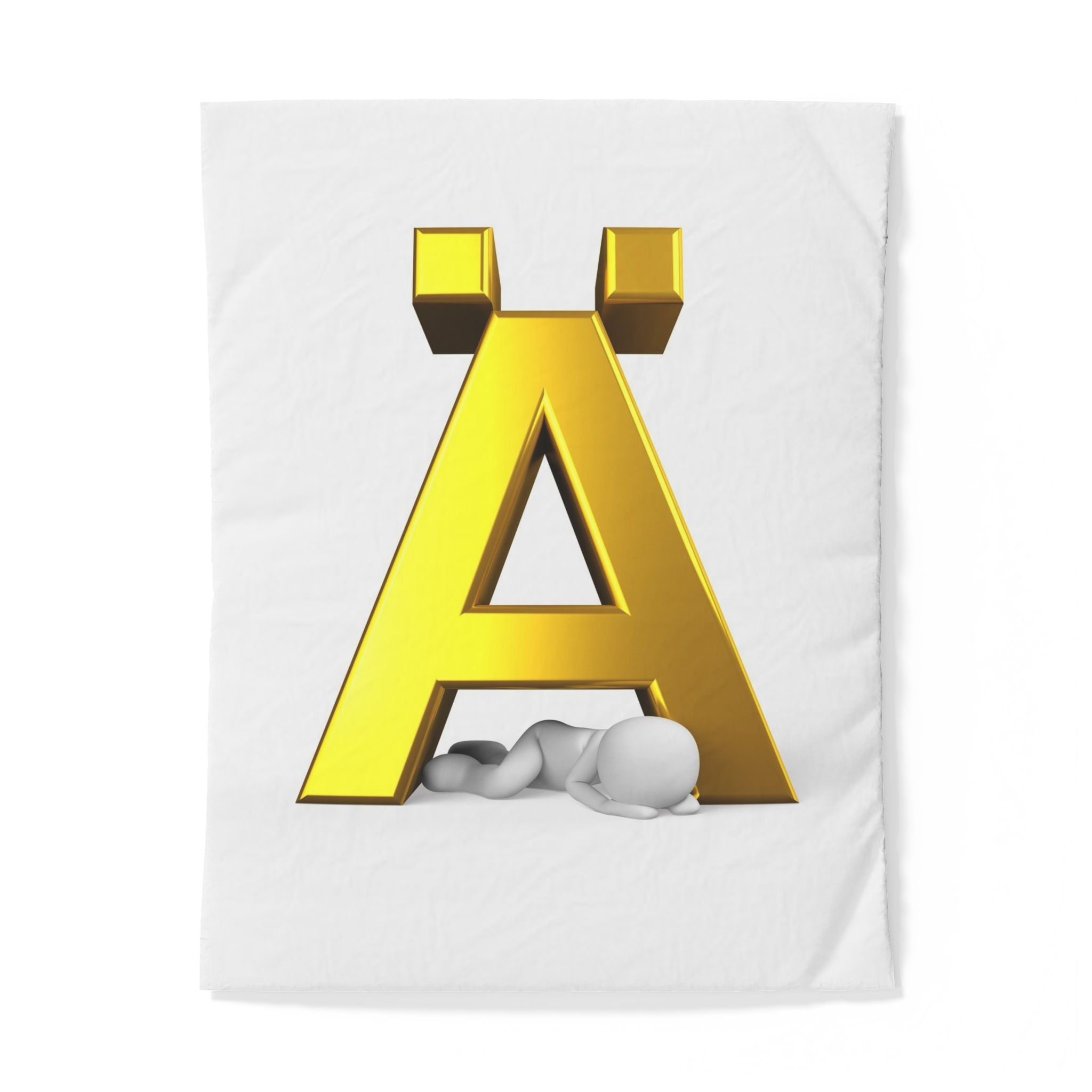 Gold Letter Ä monogram Duvet Cover | Initial typography bedding