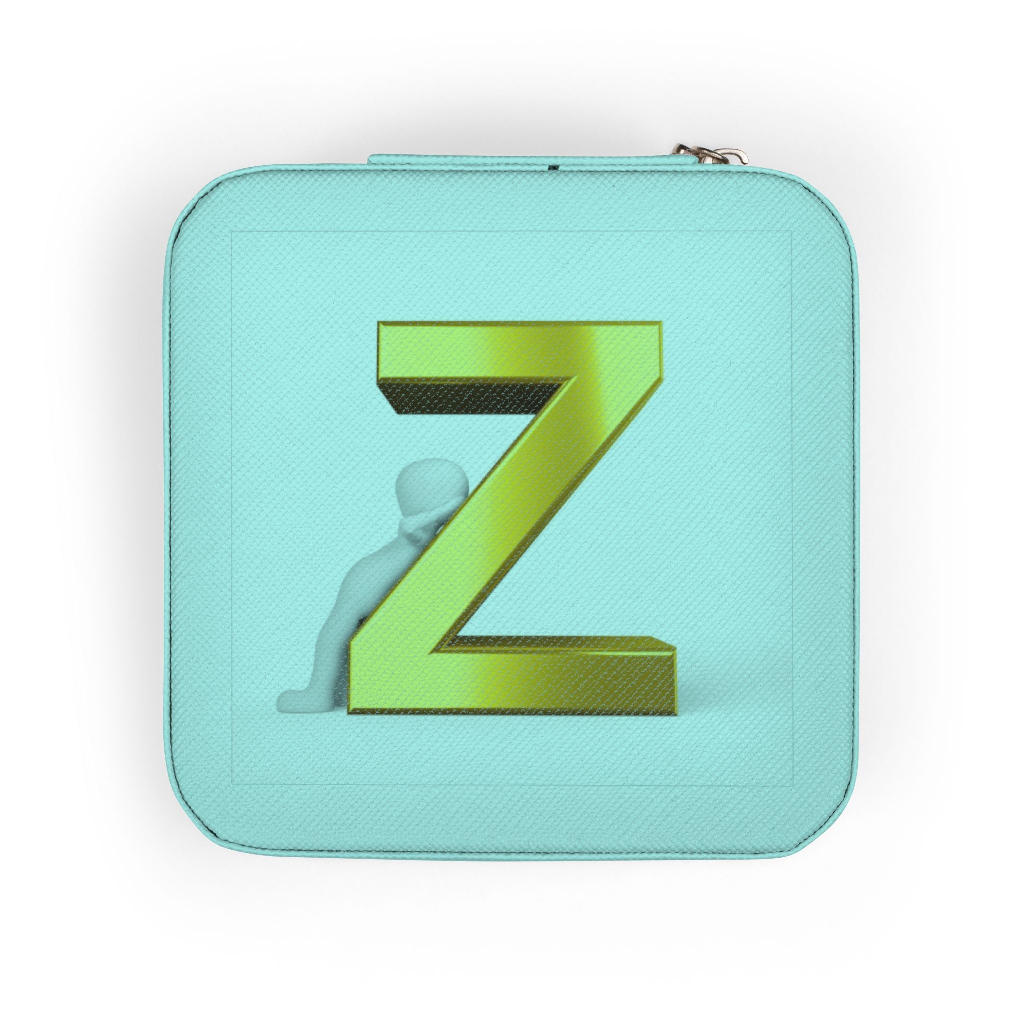 Gold Monogram Z Jewelry Travel Case | Compact Travel Jewelry Organizer