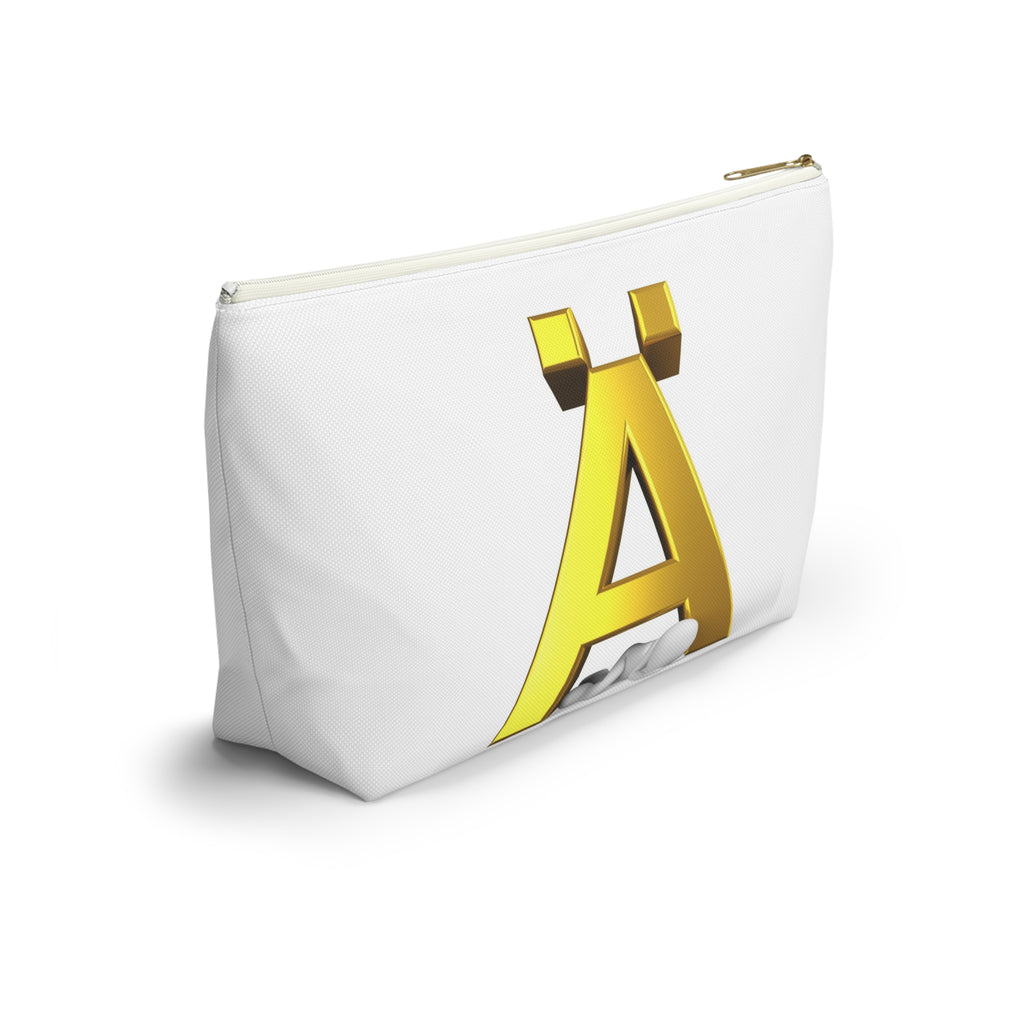 Gold Letter Ä Accessory Pouch | Monogram Initial Cosmetic Bag