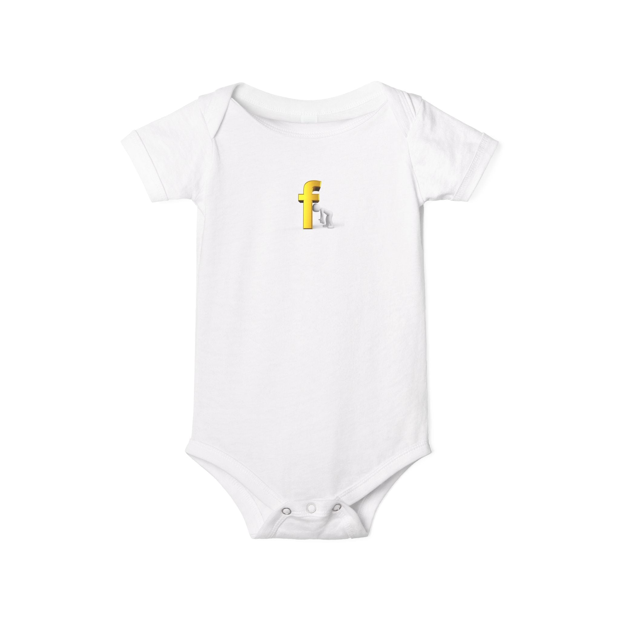 Body bébé initial F lettre jaune | grenouillère en jersey pour bébé
