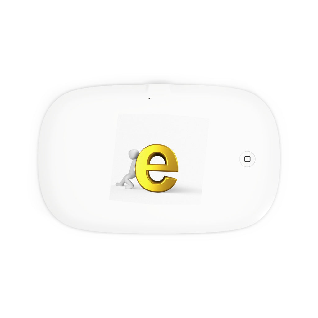 Yellow Letter E Logo UV Phone Sanitizer and Wireless Charging Pad