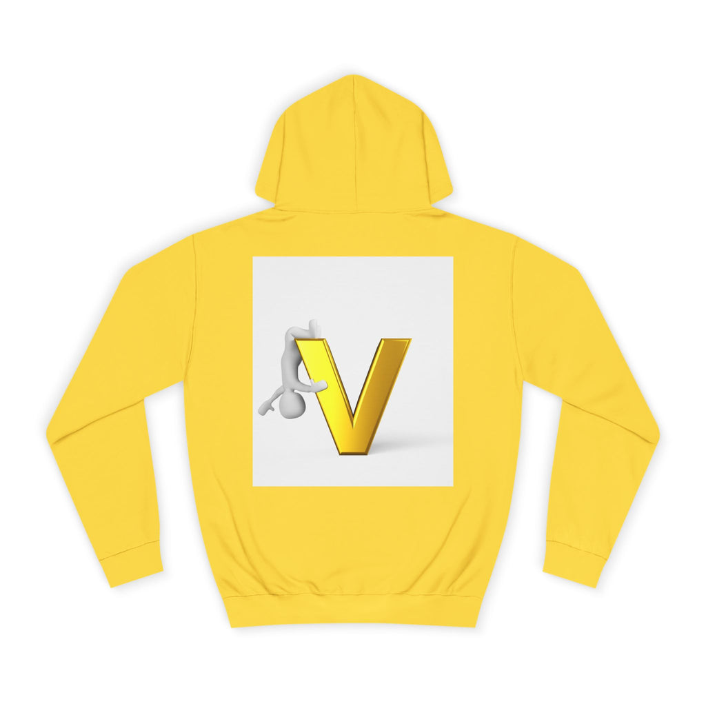 3D Gold Letter V Hoodie | Letter V Initial Sweatshirt