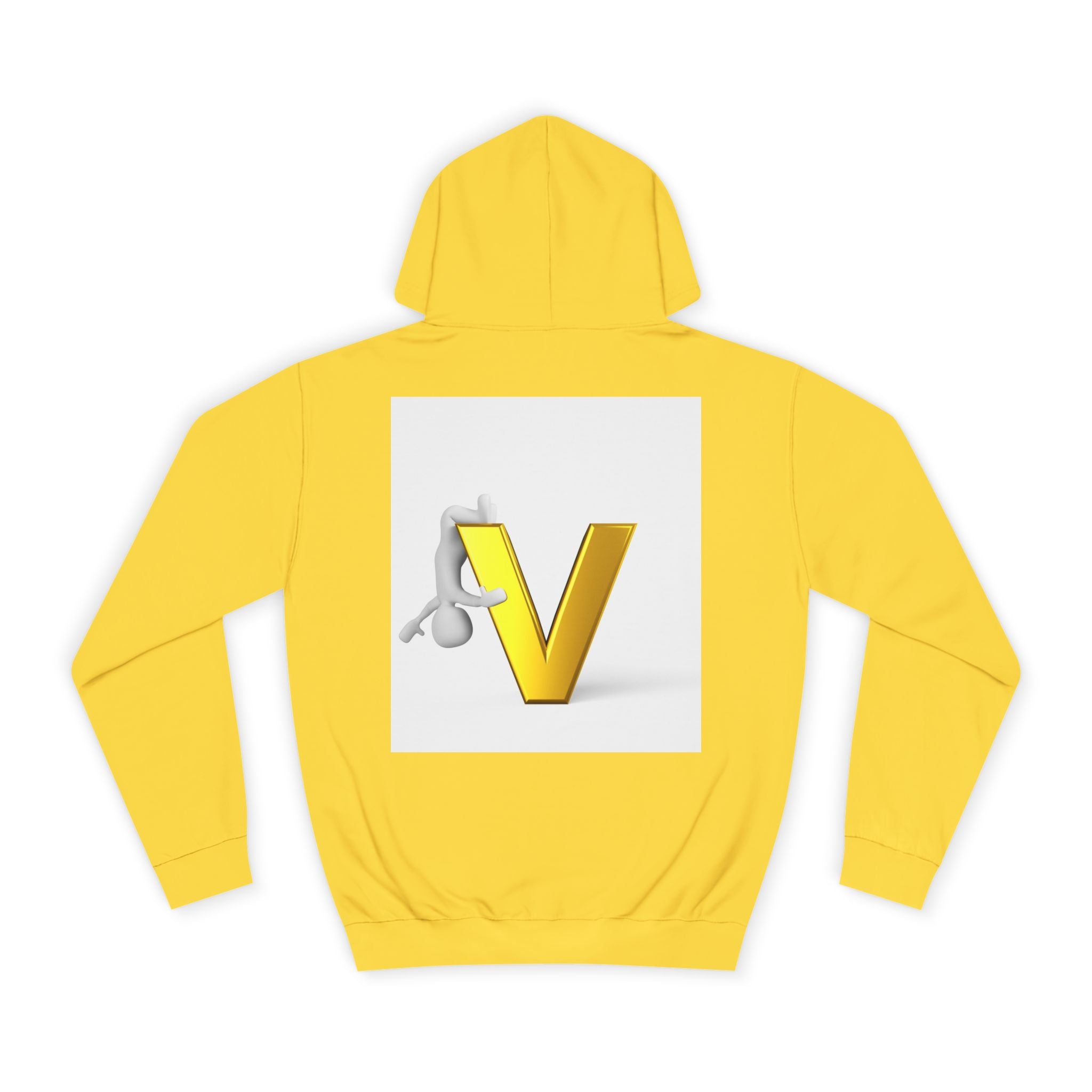 3D Gold Letter V Hoodie | Letter V Initial Sweatshirt