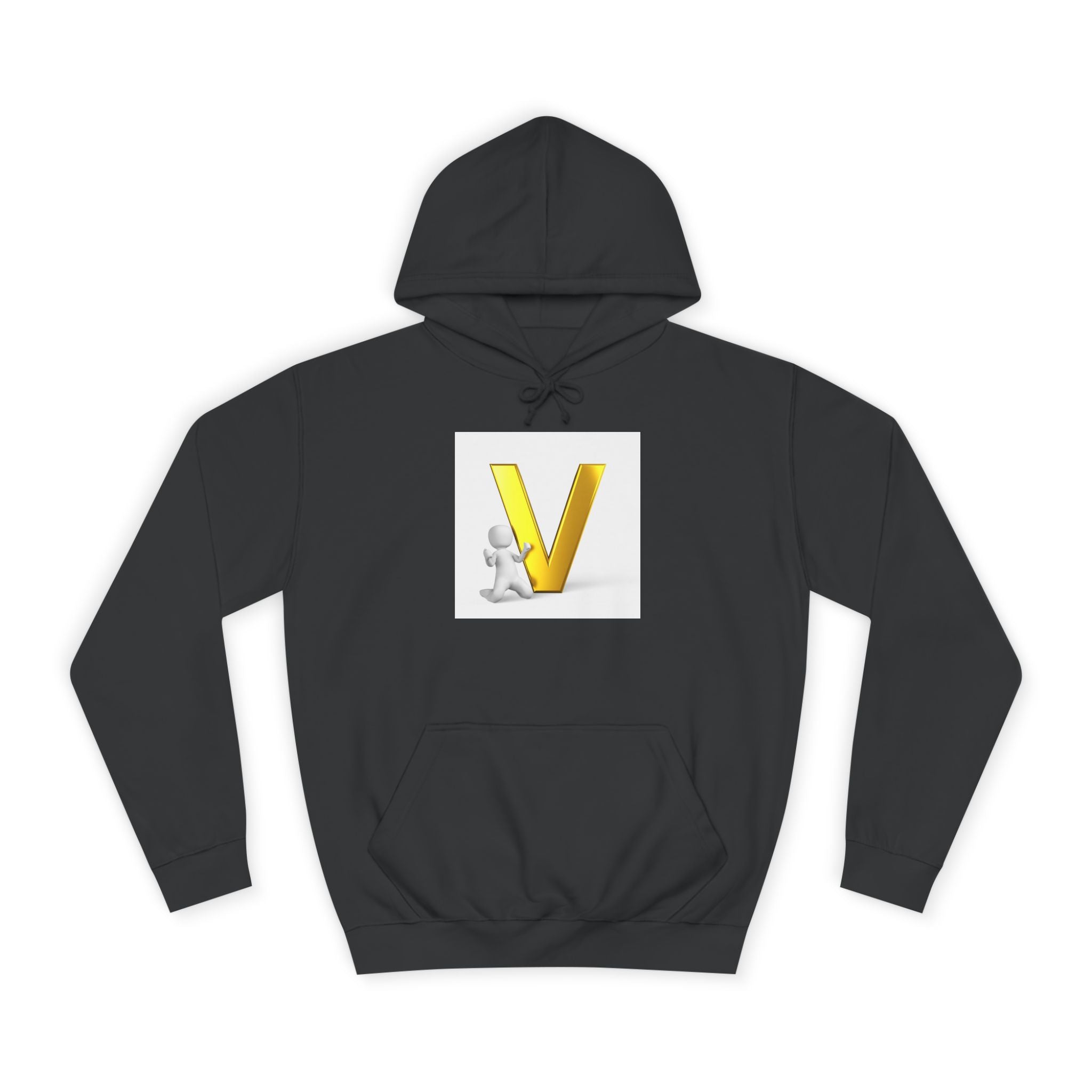 Sweat à capuche lettre V 3D dorée | Sweat-shirt initial V, monogramme lettre