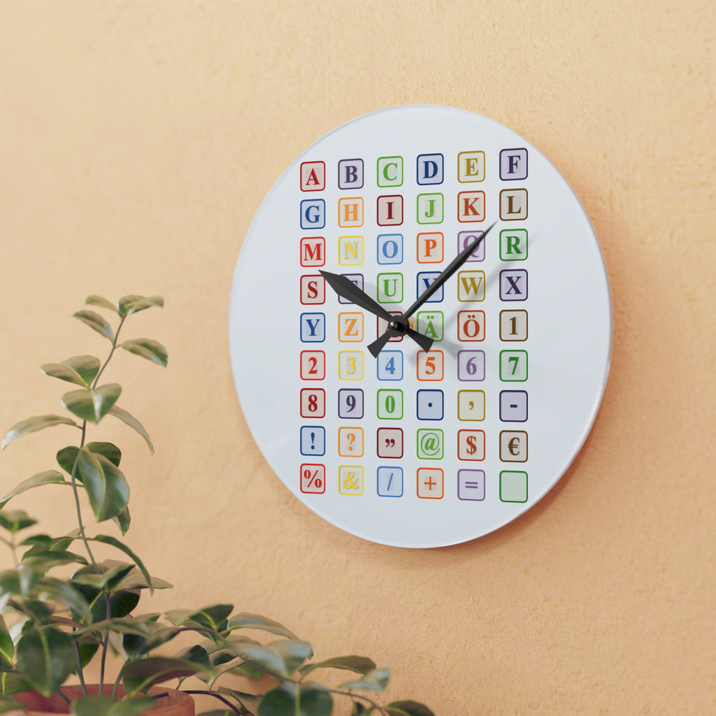 Colorful Alphabet Blocks Acrylic Wall Clock | Kids Learning Decor