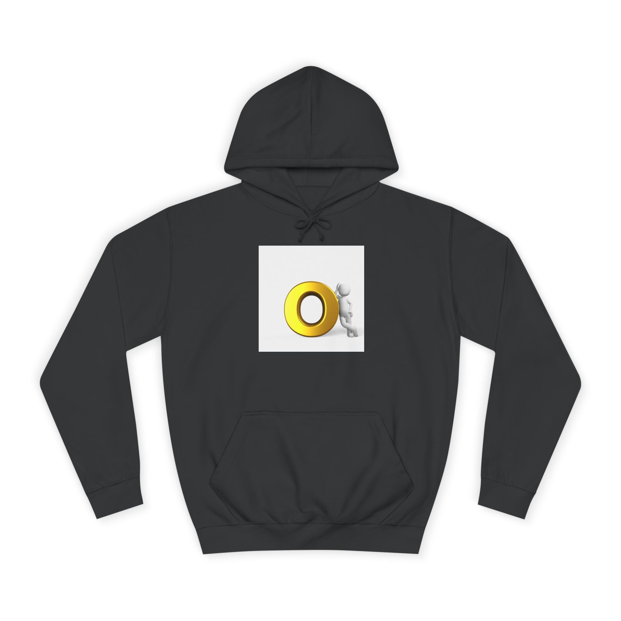 Gold O Letter with 3D Figure Hoodie | Monogram O Sweatshirt
