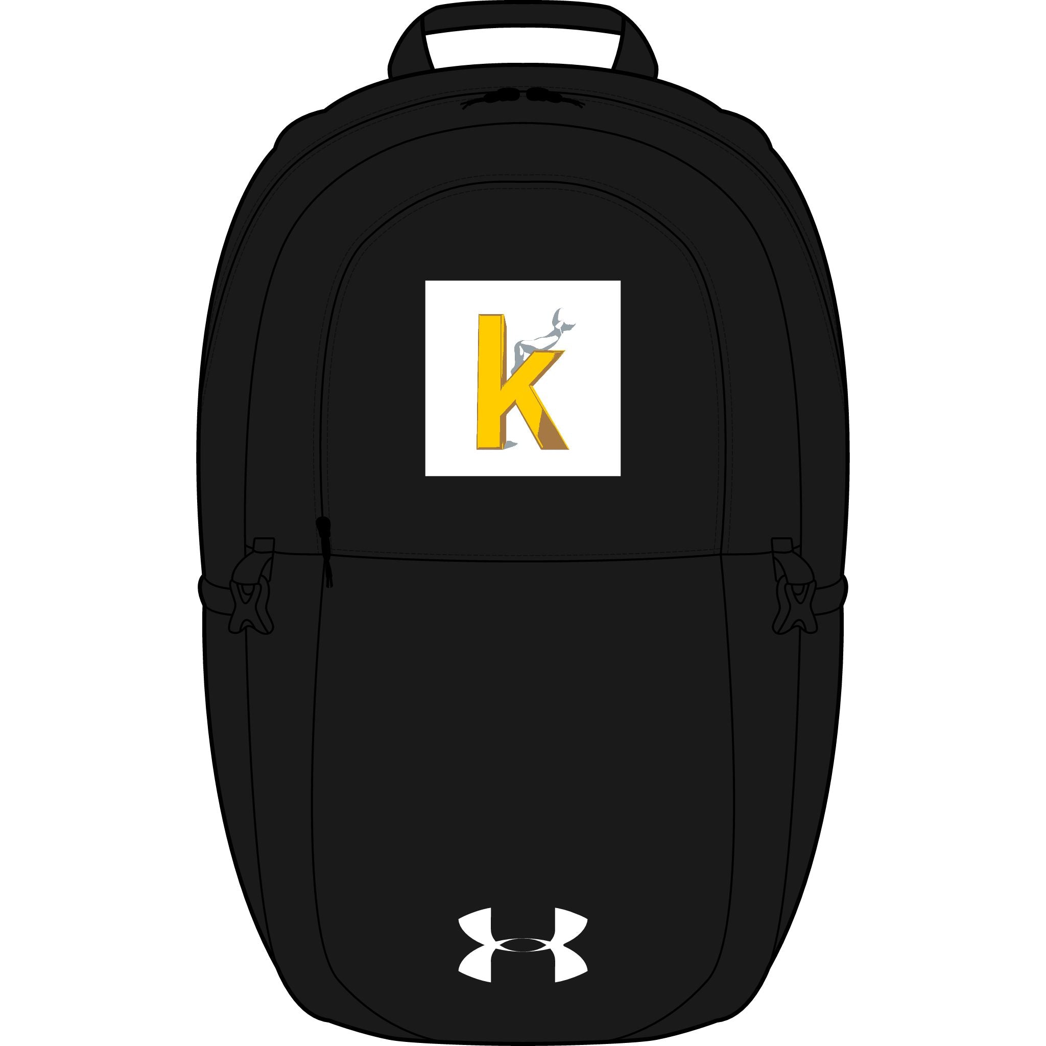 Yellow K Initial Monogram backpack | Embroidered Under Armour