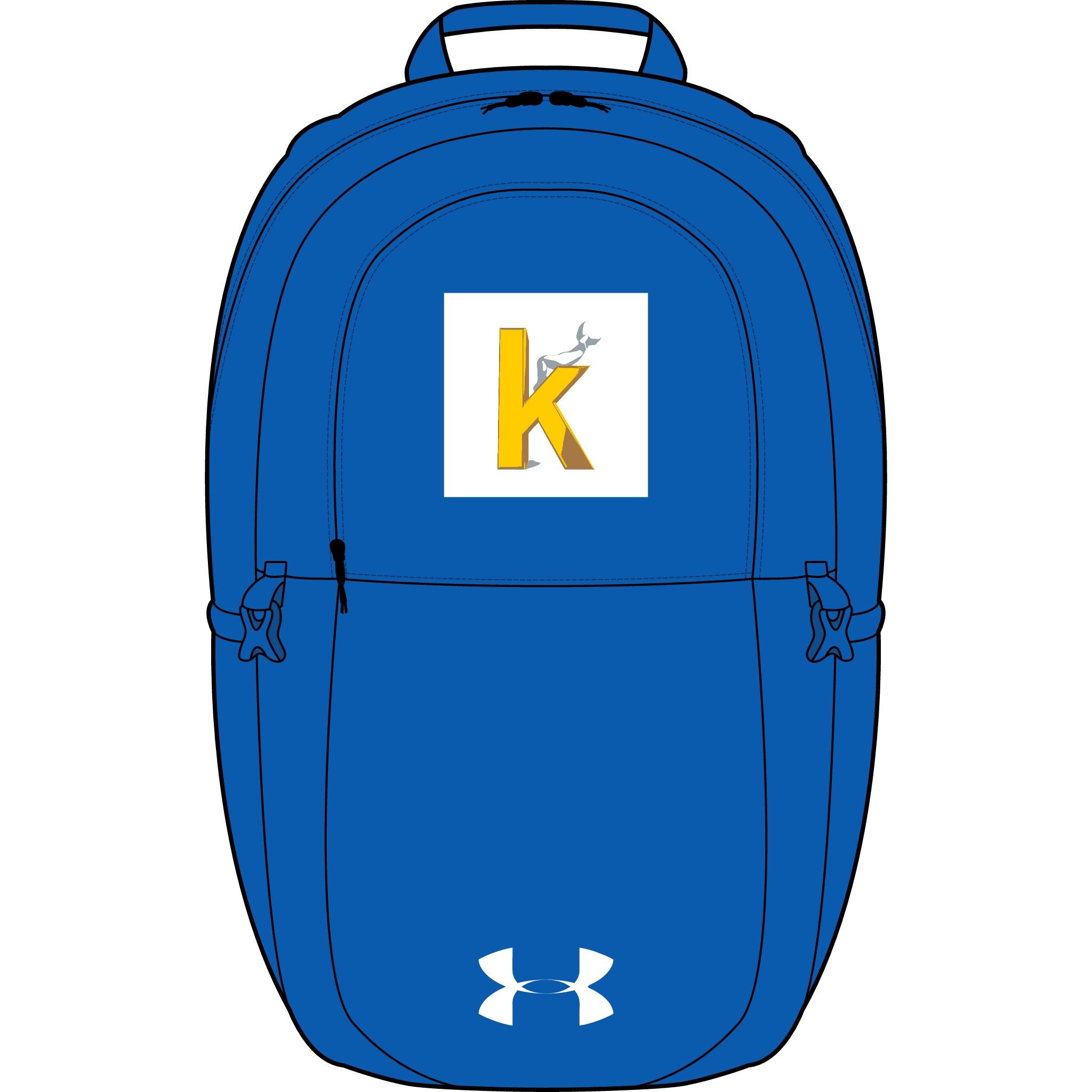 Gelber Rucksack mit Monogramm „K“ | Bestickt – Under Armour