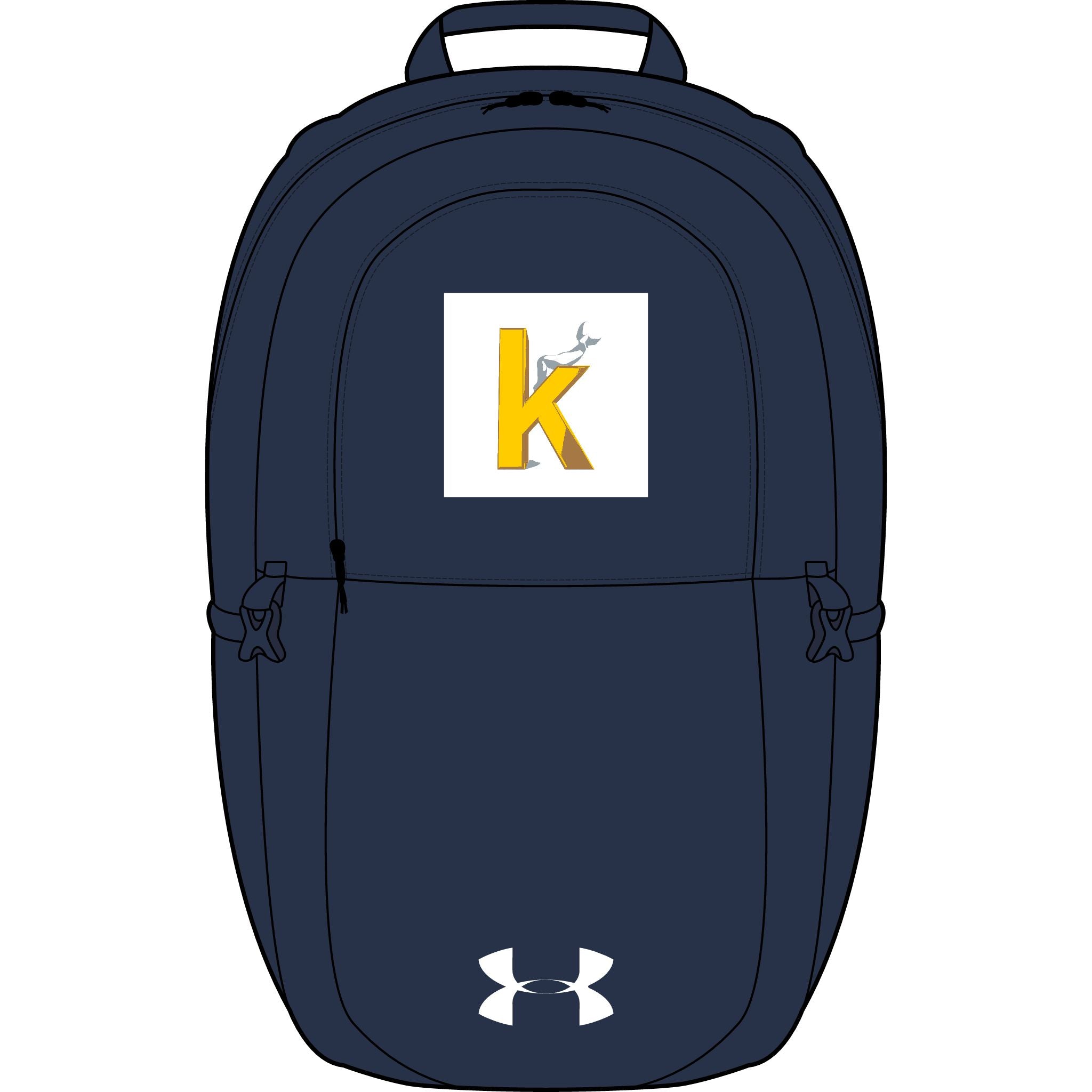 Yellow K Initial Monogram backpack | Embroidered Under Armour