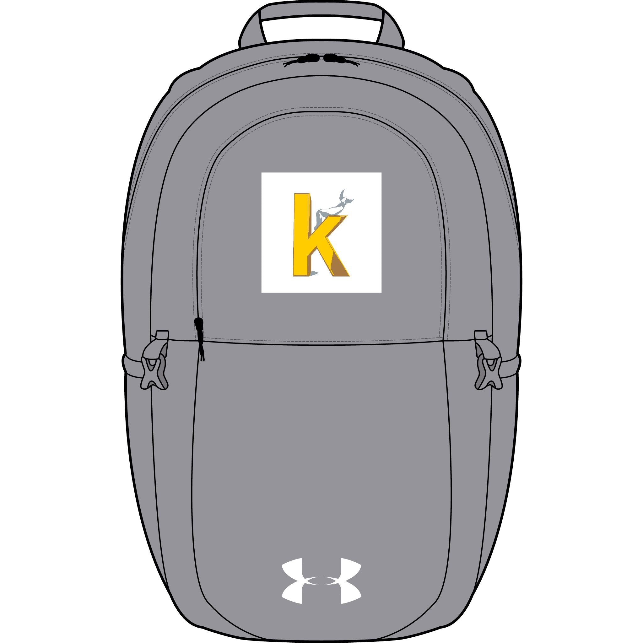 Gelber Rucksack mit Monogramm „K“ | Bestickt – Under Armour