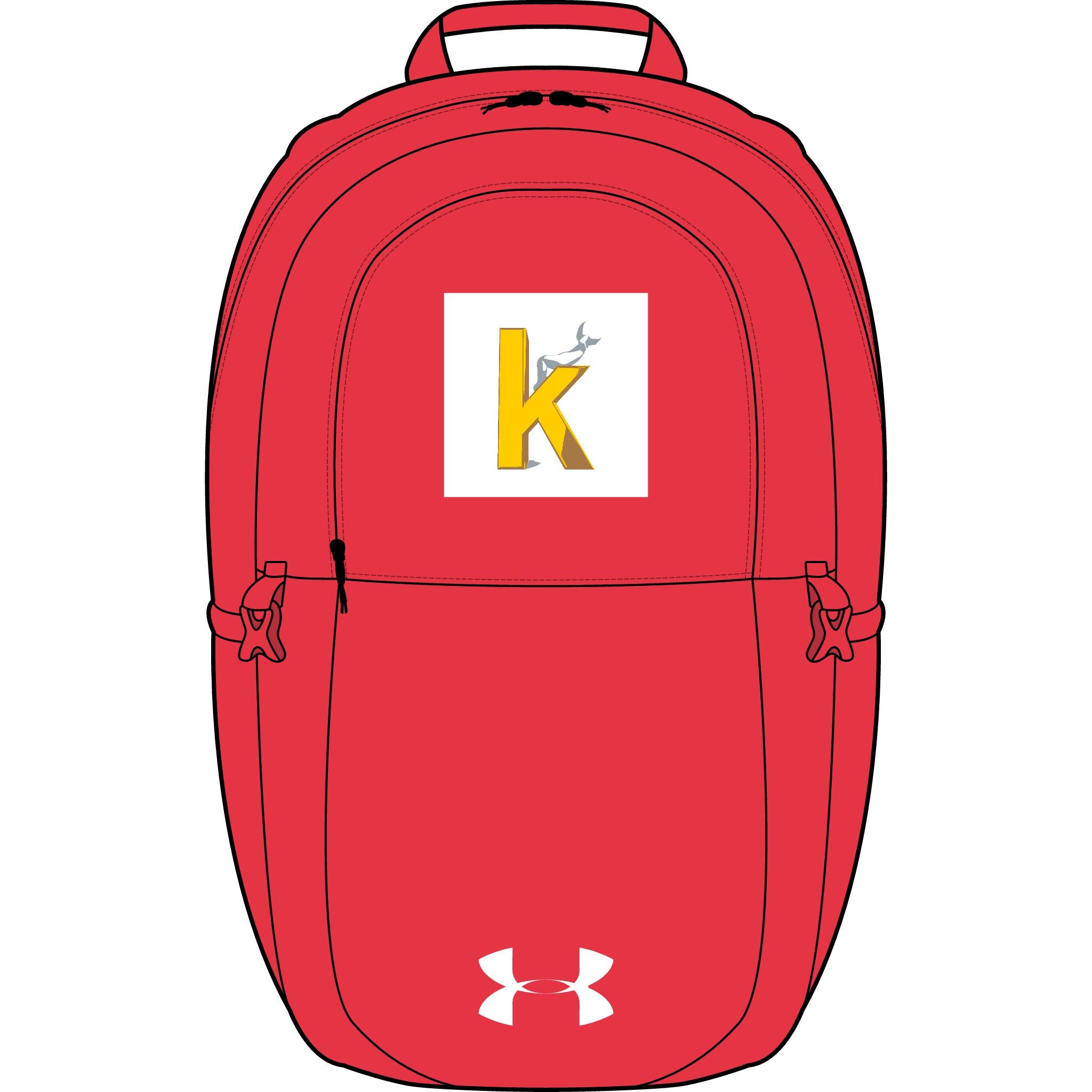 Gelber Rucksack mit Monogramm „K“ | Bestickt – Under Armour