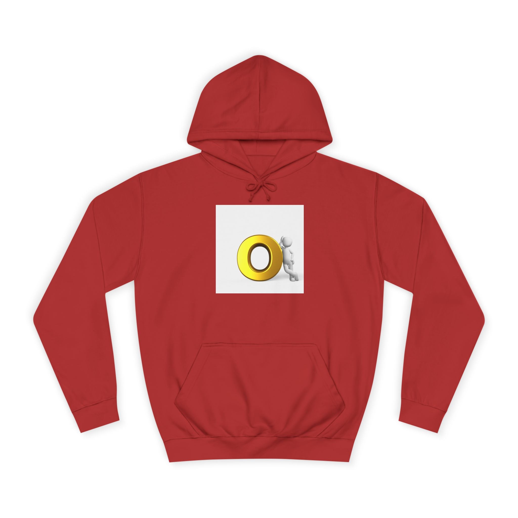 Gold O Letter with 3D Figure Hoodie | Monogram O Sweatshirt