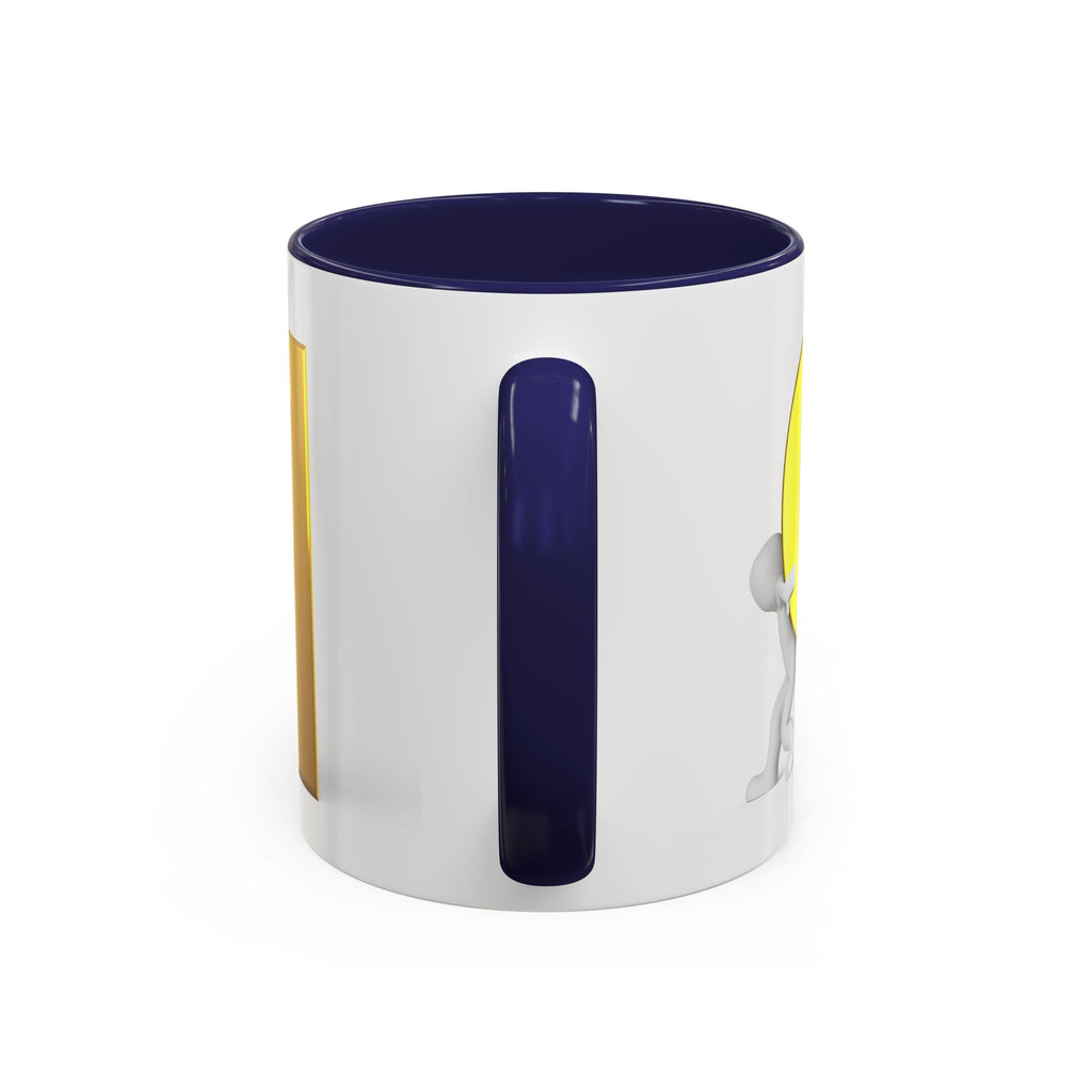 Gold Letter Q Push Character Mug | Accent Coffee Mug 11oz 15oz