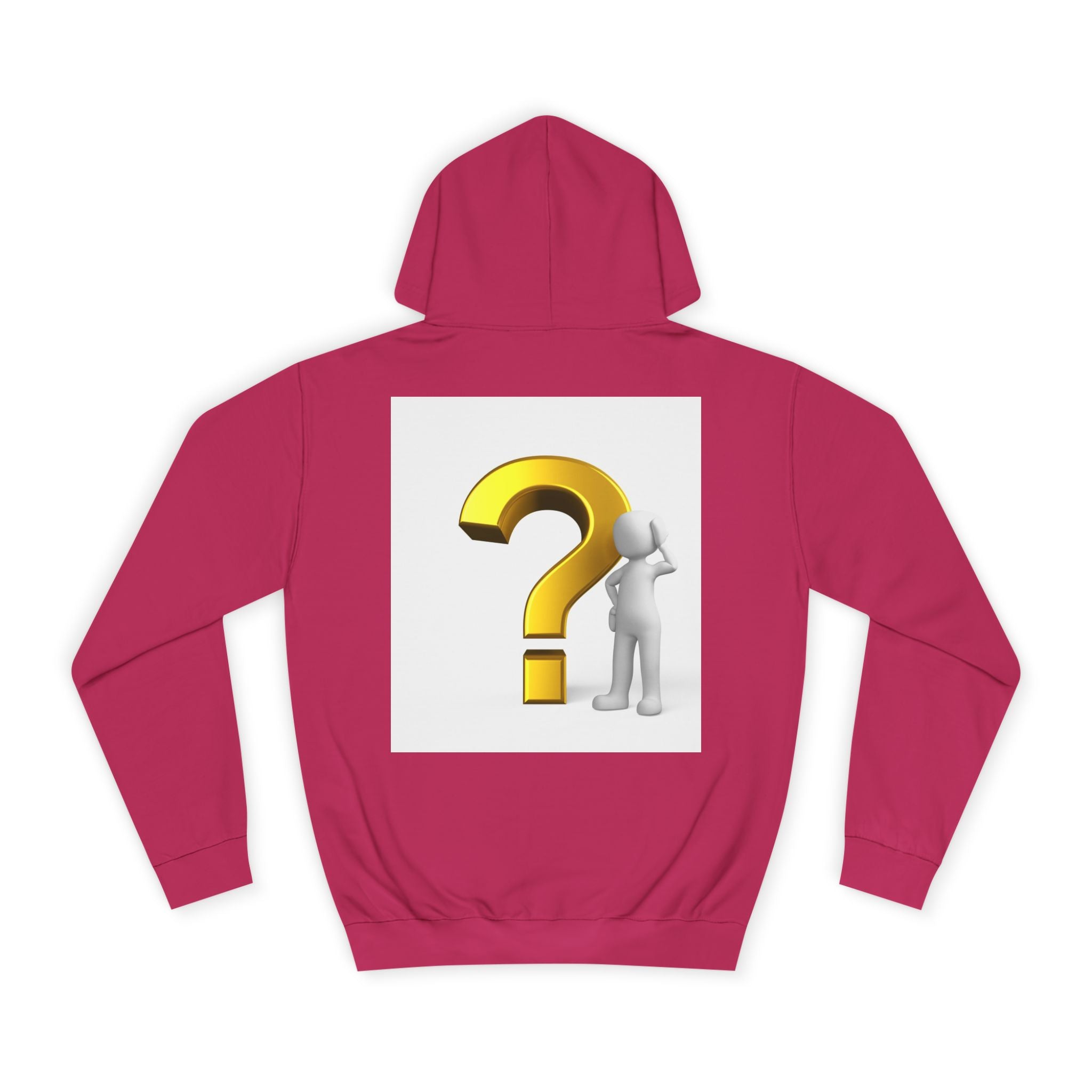Gold Question Mark with Thinking Figure Hoodie | Mystery Design, Minimalist
