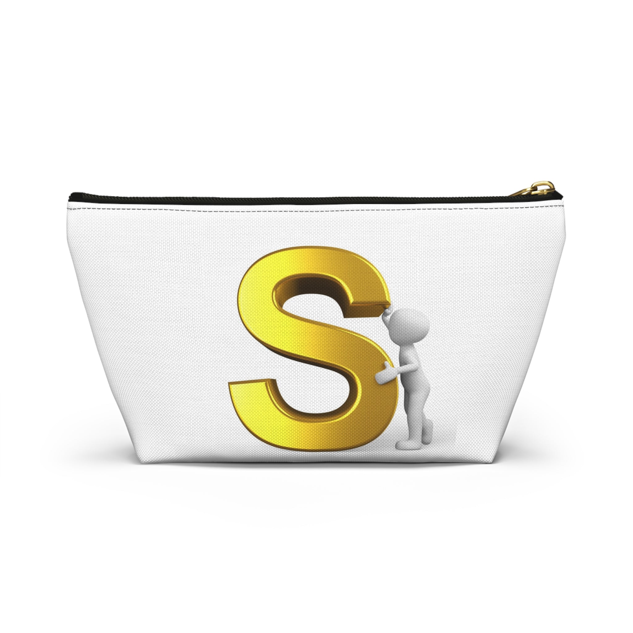 Gold Letter S Monogram Accessory Pouch