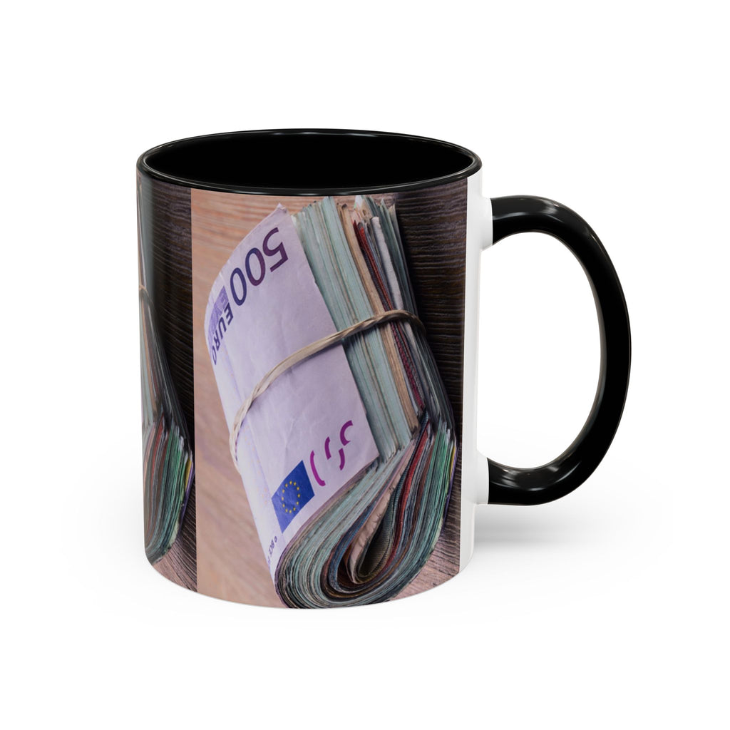 Rolled Euro Banknotes Mug | Accent Coffee Mug 11oz or 15oz