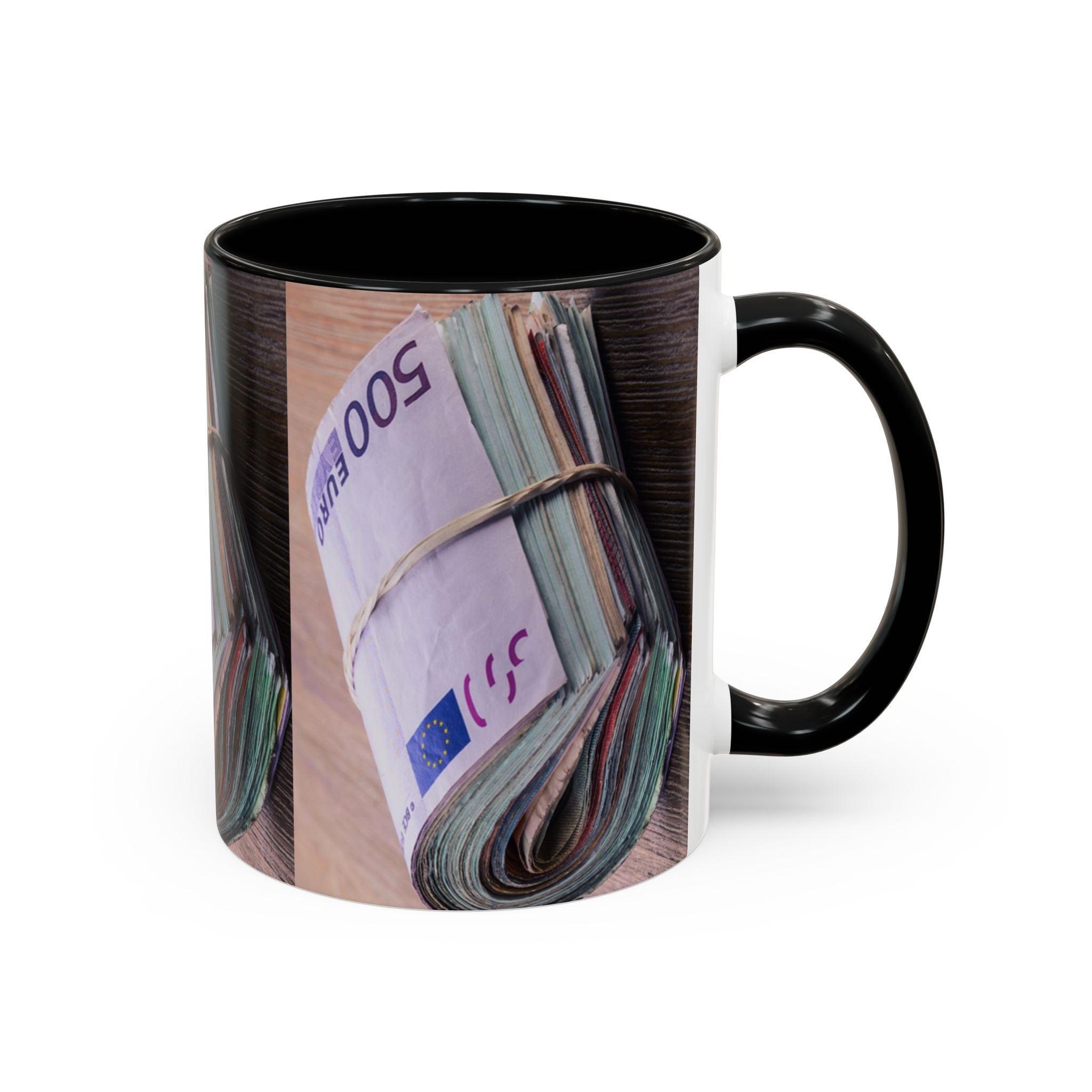 Rolled Euro Banknotes Mug | Accent Coffee Mug 11oz or 15oz