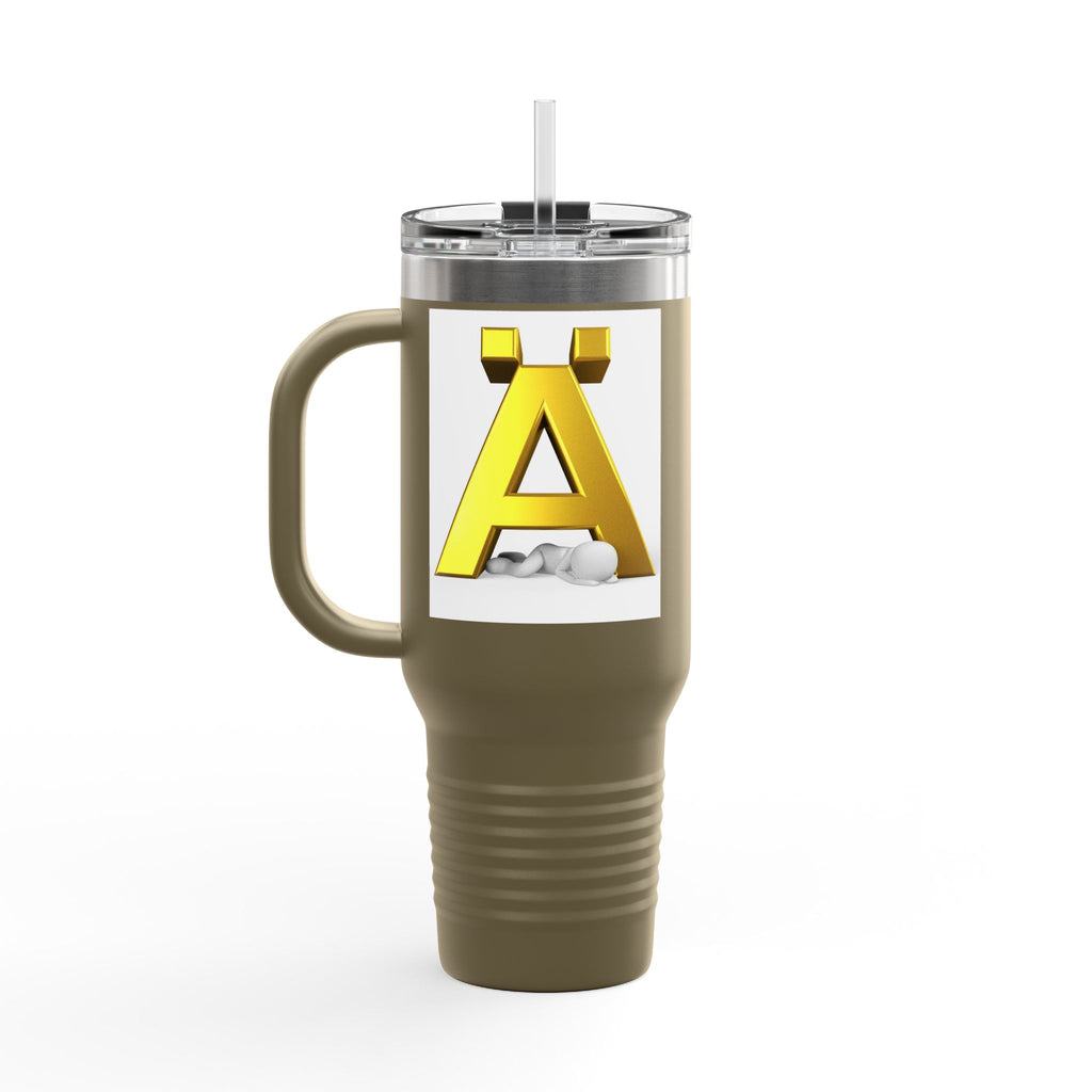 Gold 3D Letter A Mug | 40oz Insulated Travel Mug