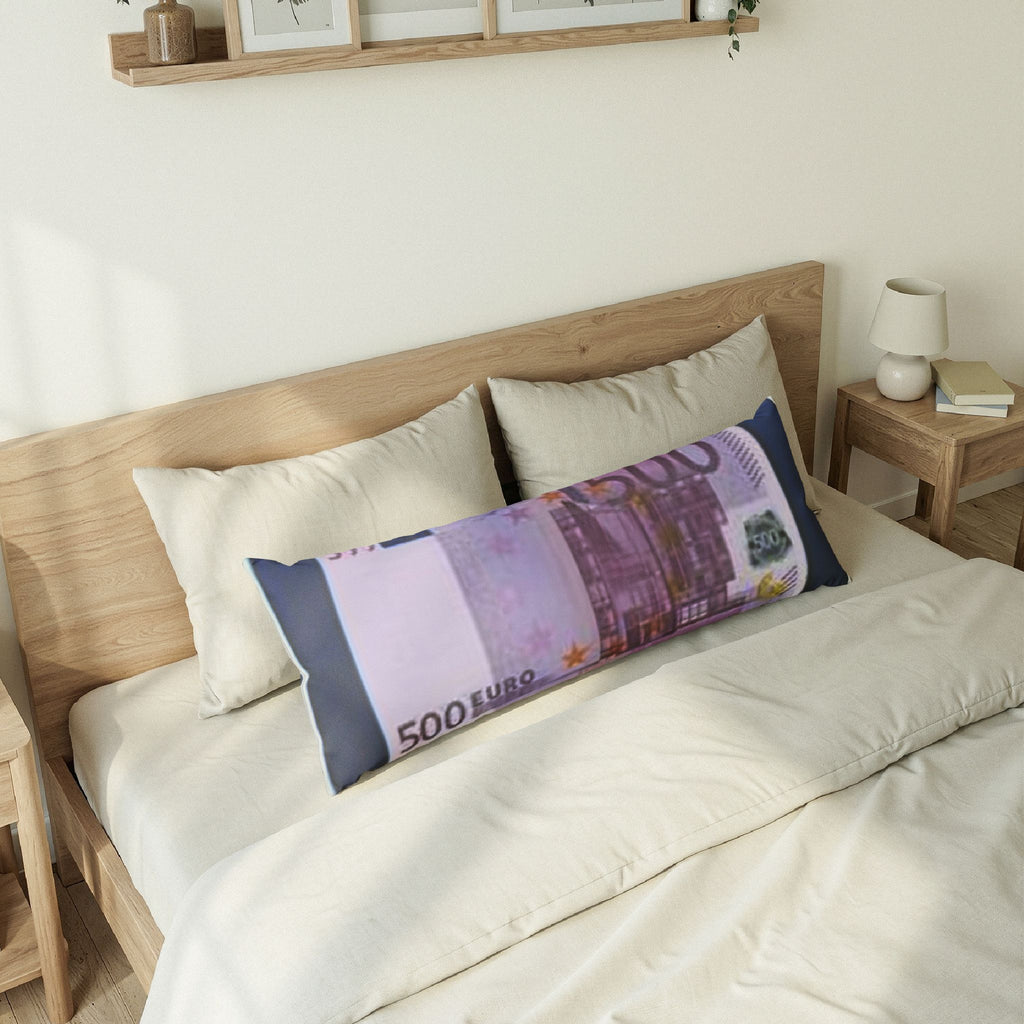 500 Euro Banknote Body Pillow | Money Print, Novelty Cushion