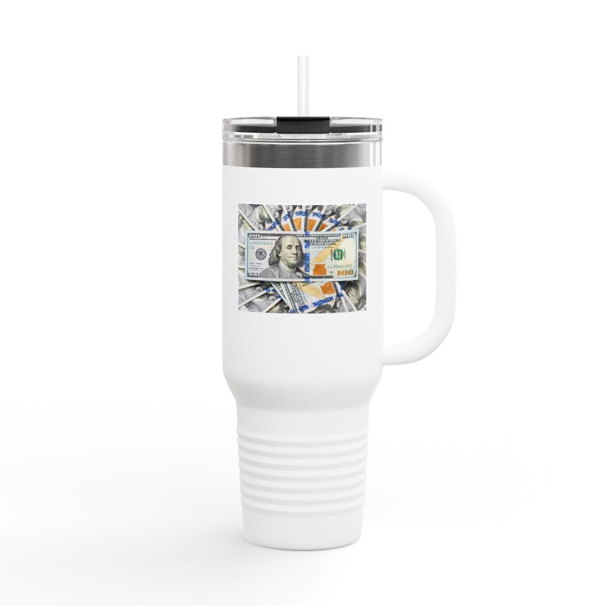 Stacked Hundred Dollar Bills Insulated Travel Mug | 40oz